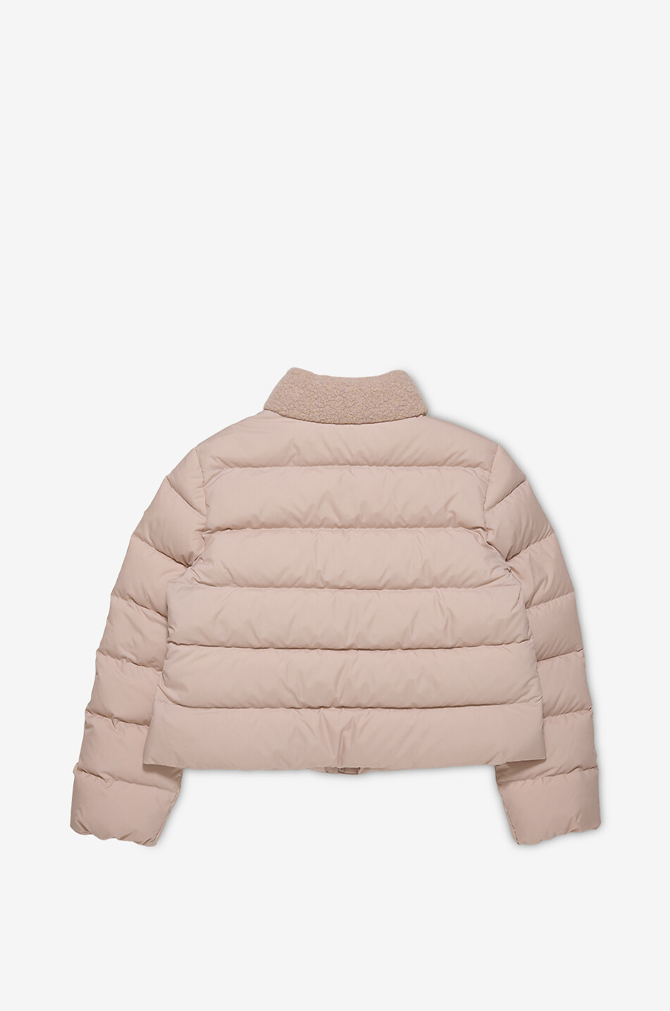 MONCLER Kurze Mädchen-Daunenjacke mit Tweed-Details Blessing Mädchen HELLROSA 2