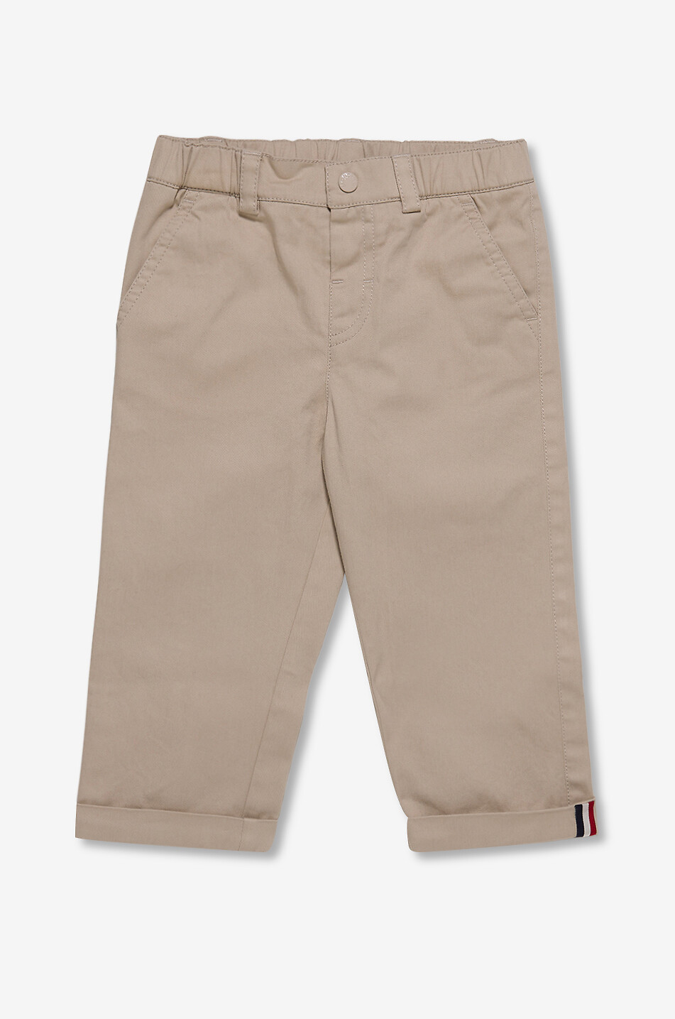 MONCLER Pantalon chino bébé détail ruban tricolore Bébé Beige clair 1