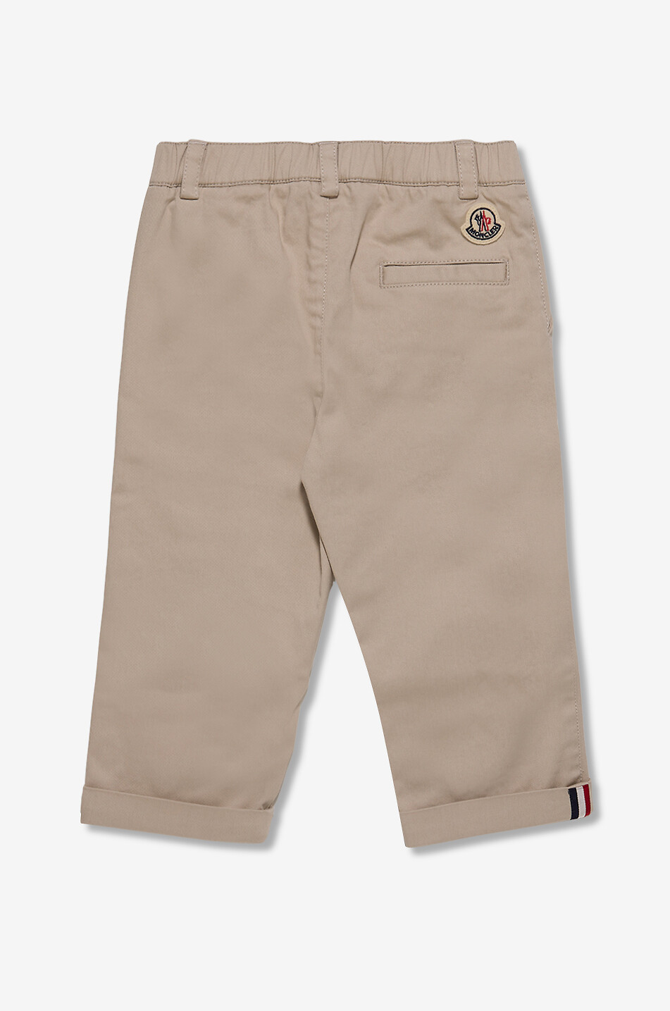 MONCLER Pantalon chino bébé détail ruban tricolore Bébé Beige clair 2