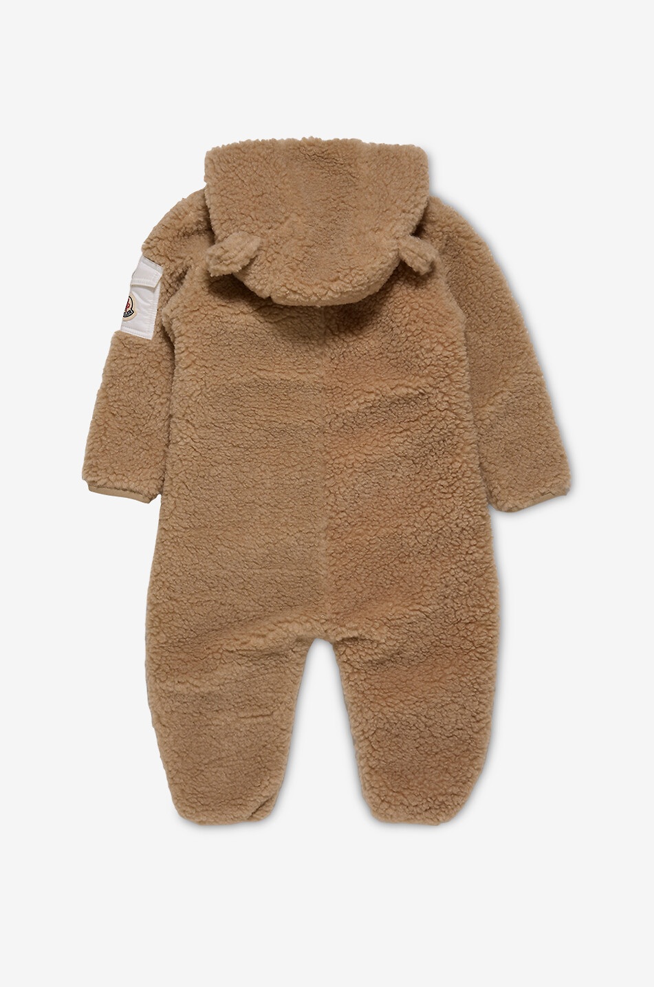 MONCLER Pilote bébé en polaire teddy à capuche et oreilles Bébé Beige Foncé 2