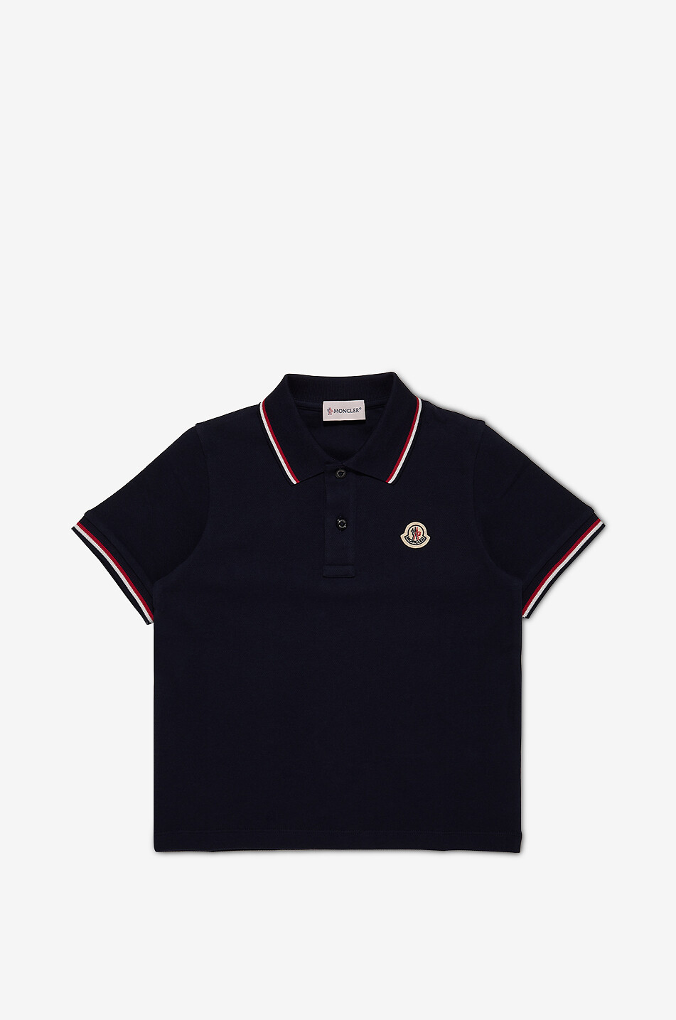 Boys' polo shirt with tricolour trims