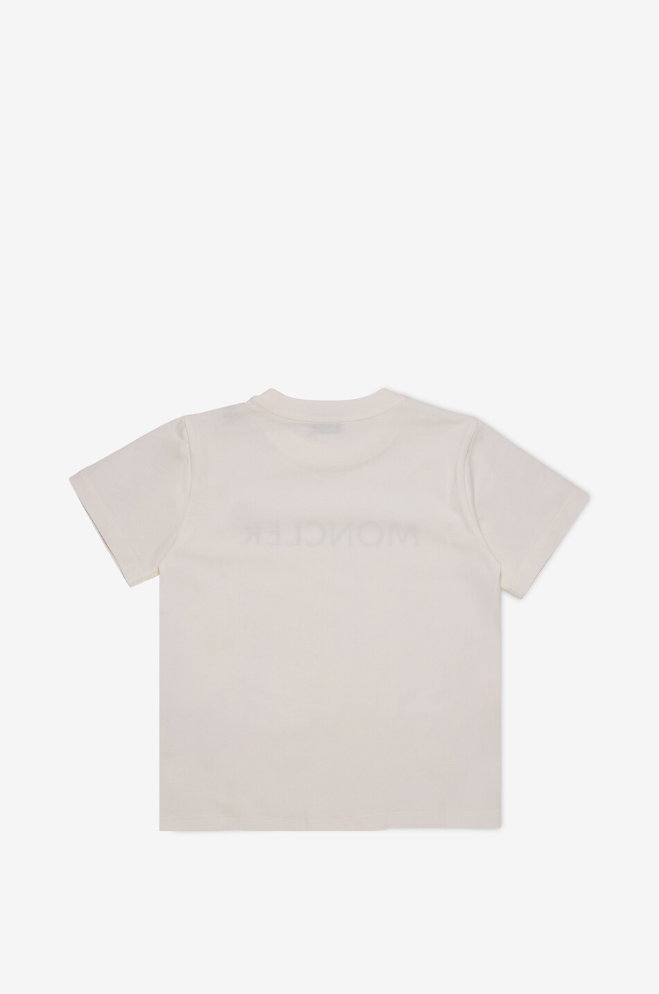 MONCLER Logo print and patch short-sleeved boys' T-shirt Boy WHITE 2