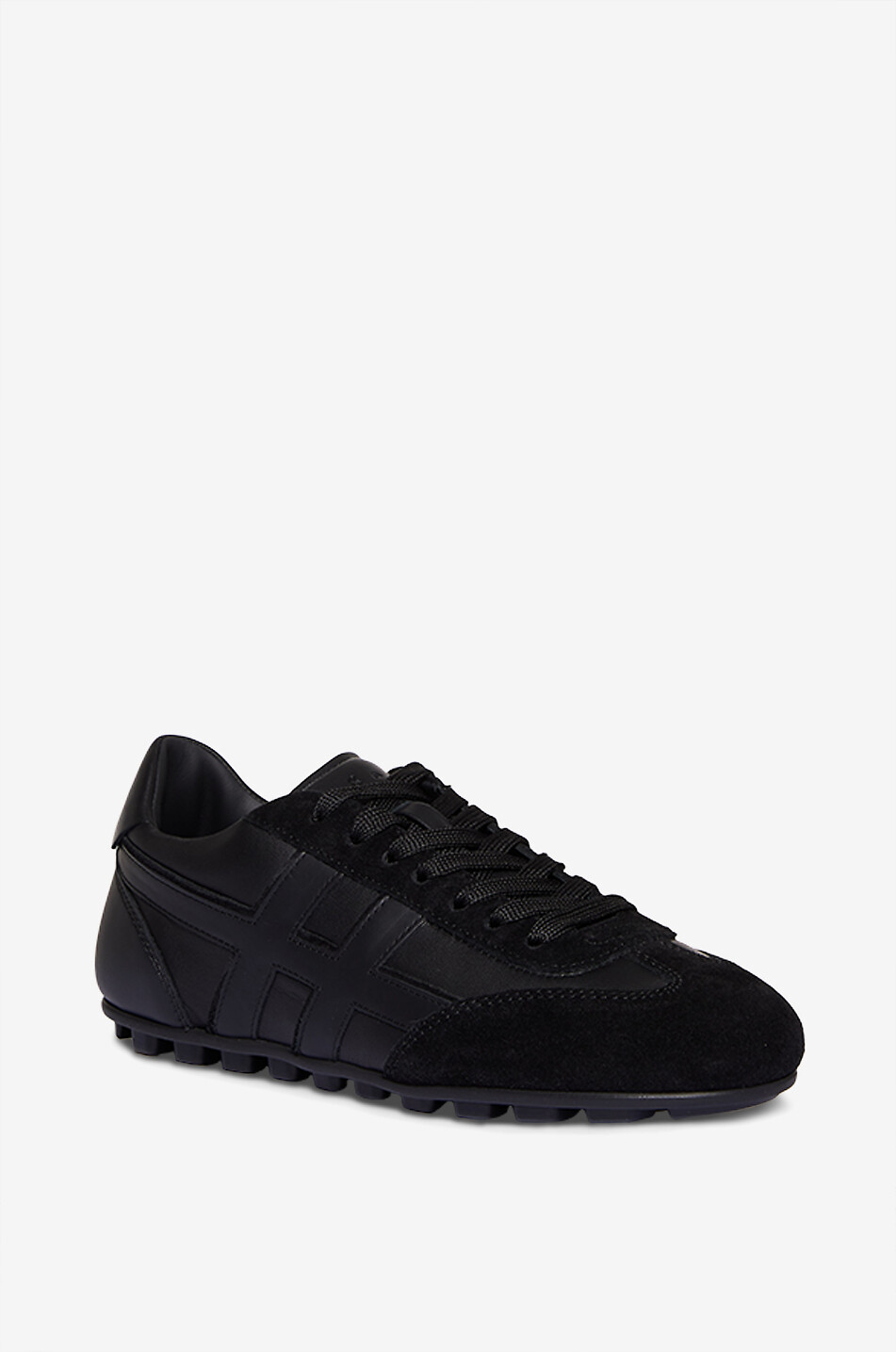 HOGAN Niedrige Nappa- und Wildledersneakers Olympia Damen SCHWARZ 1