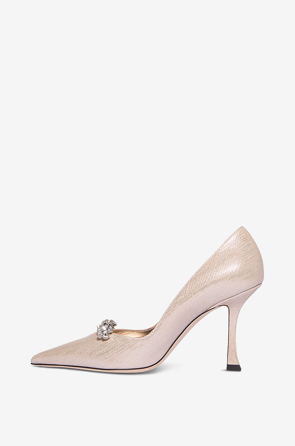 JIMMY CHOO Metallic-Wildlederpumps Belinda 90 Damen Farblos 3