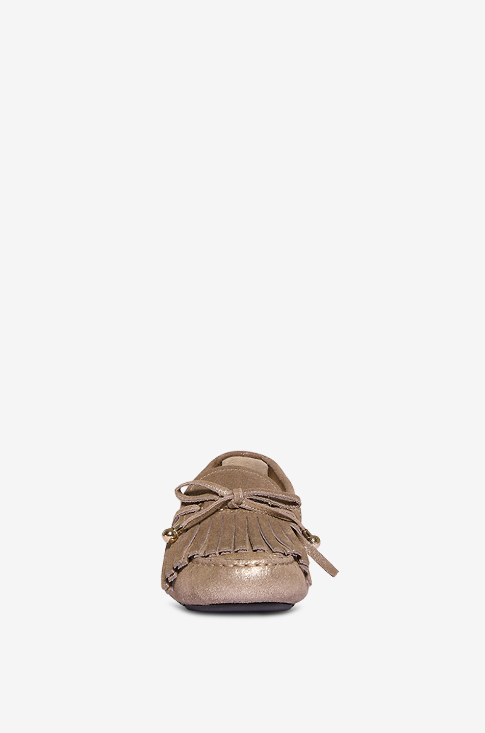 JIMMY CHOO Mocassins en daim métallisé à franges Manon Femme DORE 2