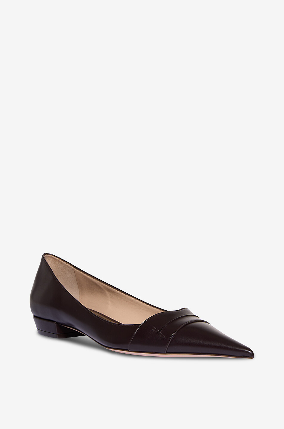TOM FORD Ballerines à bout pointu en cuir lisse Eva 20 Femme MARRON 1