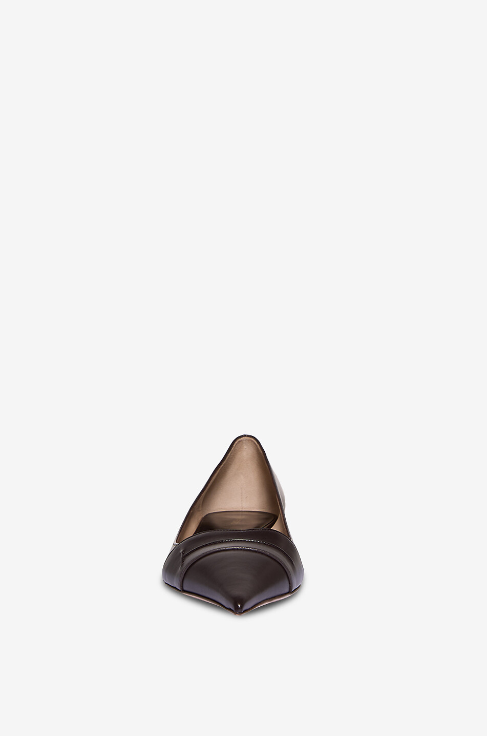 TOM FORD Ballerines à bout pointu en cuir lisse Eva 20 Femme MARRON 2