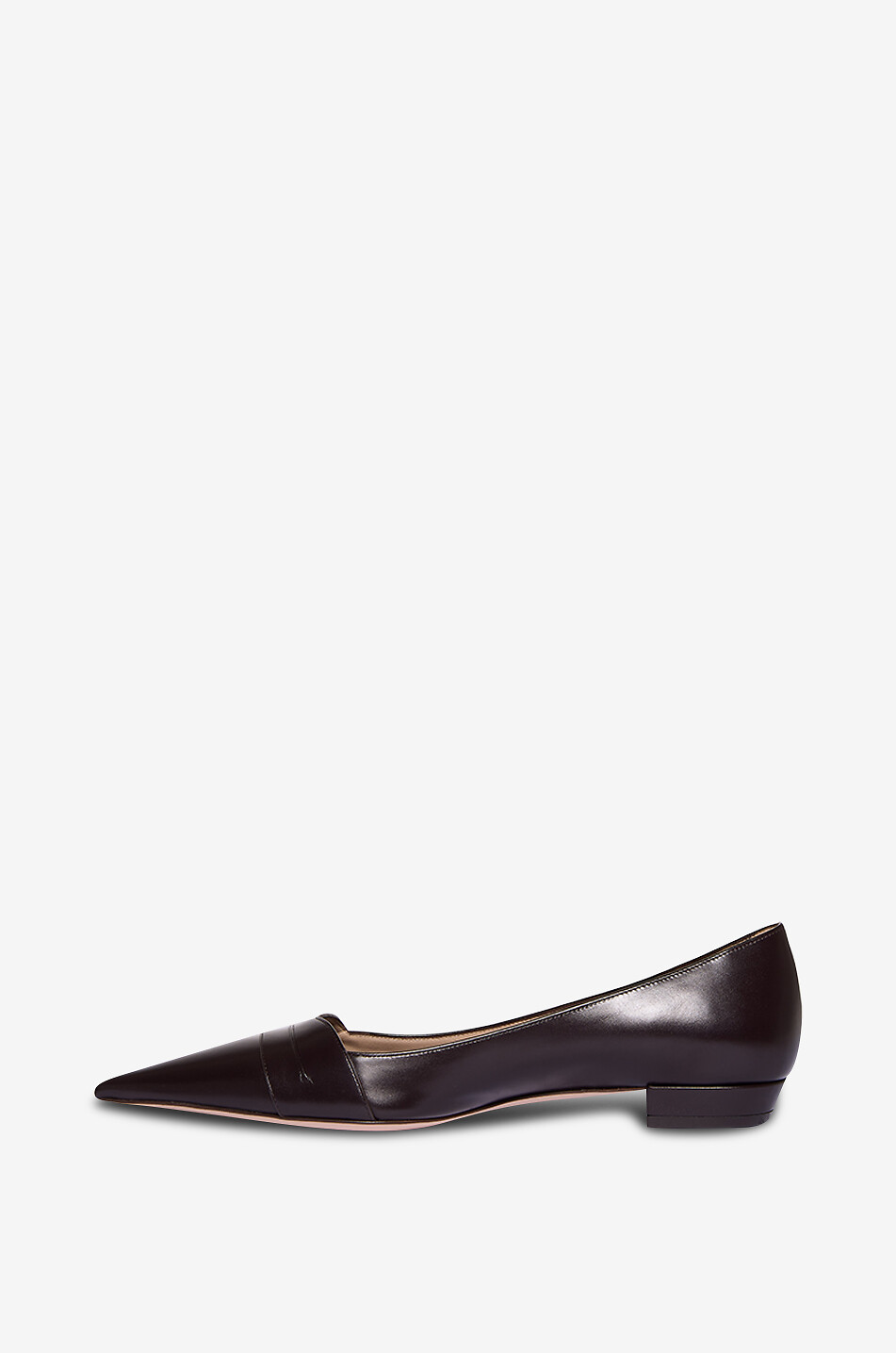 TOM FORD Ballerines à bout pointu en cuir lisse Eva 20 Femme MARRON 3