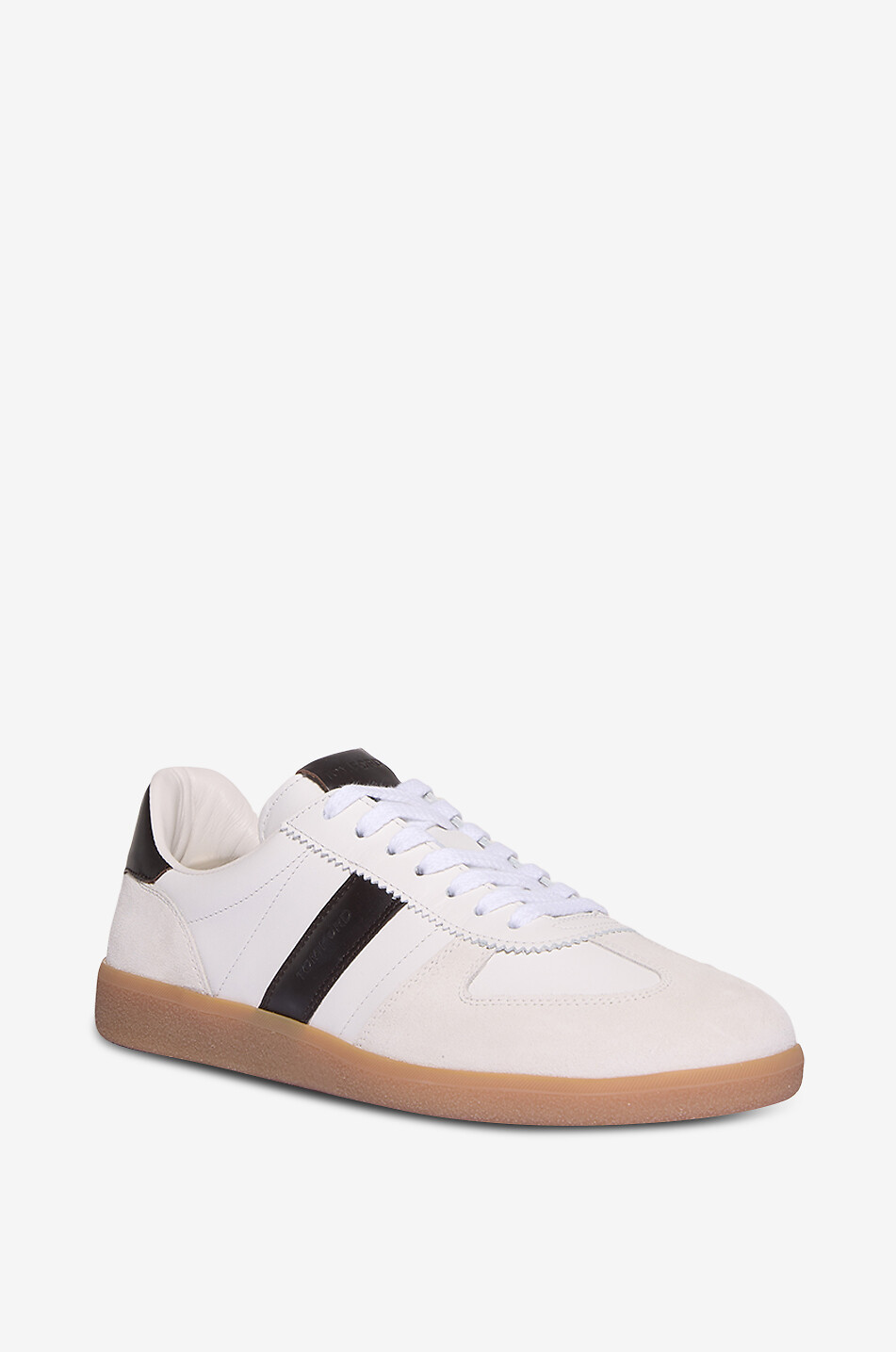 TOM FORD Niedrige Schnürsneakers aus Glatt- und Wildleder Archer Herren WEISS 1