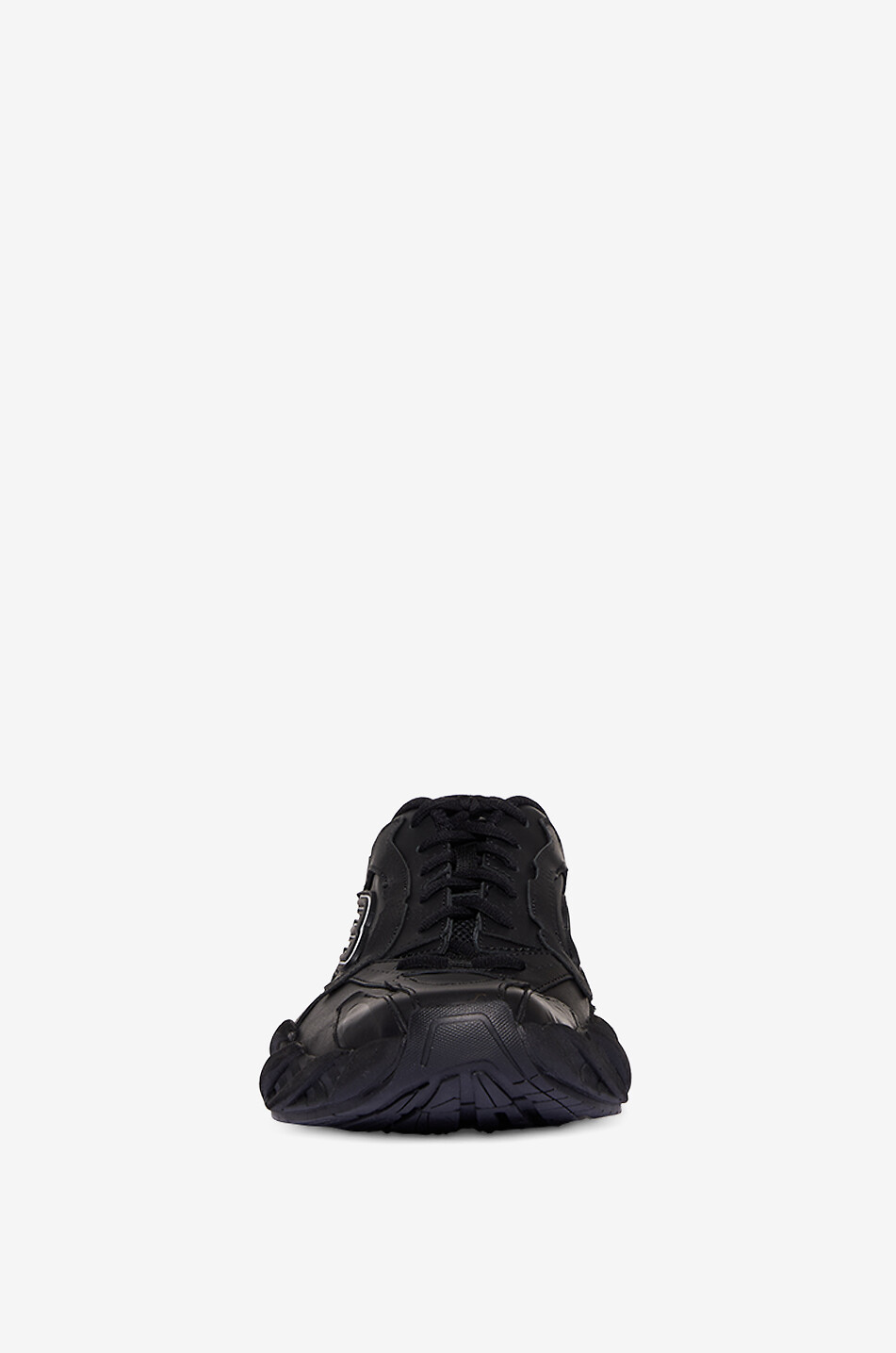 BALENCIAGA Baskets basses à lacets en cuir Monday Homme NOIR 2