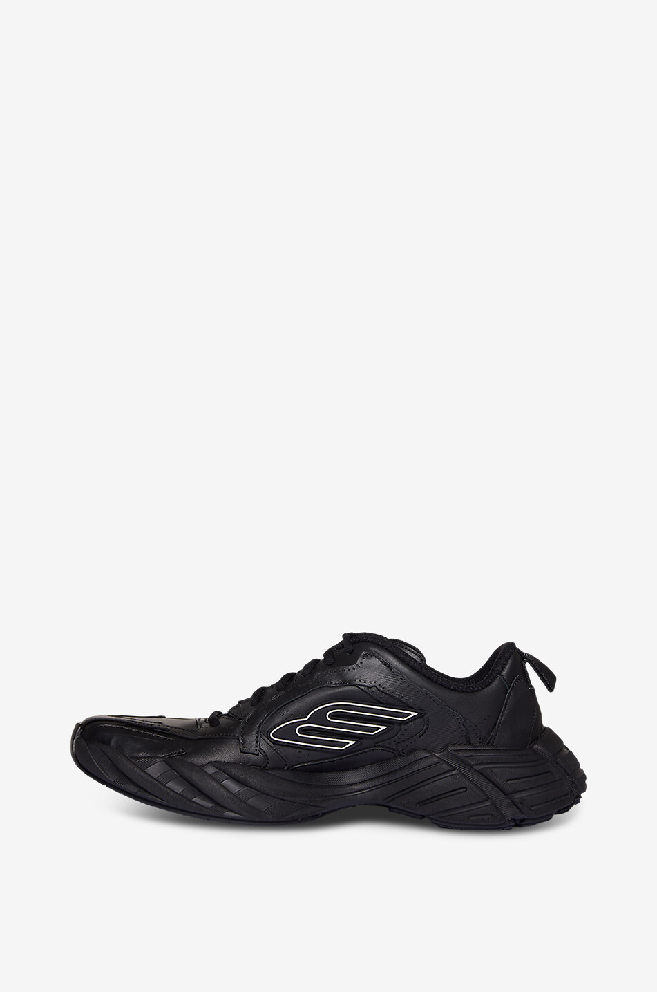 BALENCIAGA Baskets basses à lacets en cuir Monday Homme NOIR 3