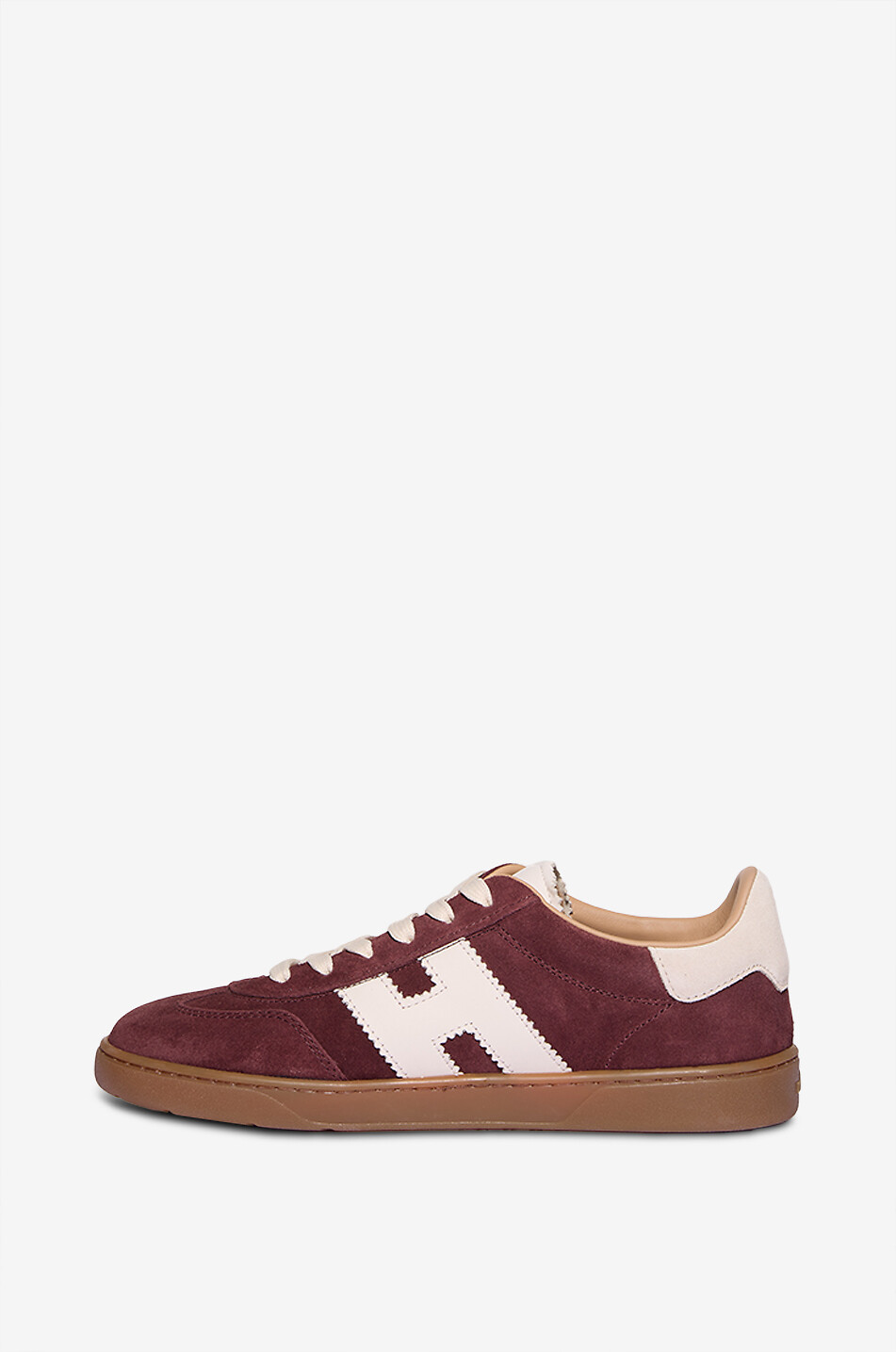 HOGAN Hogan Cool suede and leather low-top lace-up sneakers Women DARK RED 3