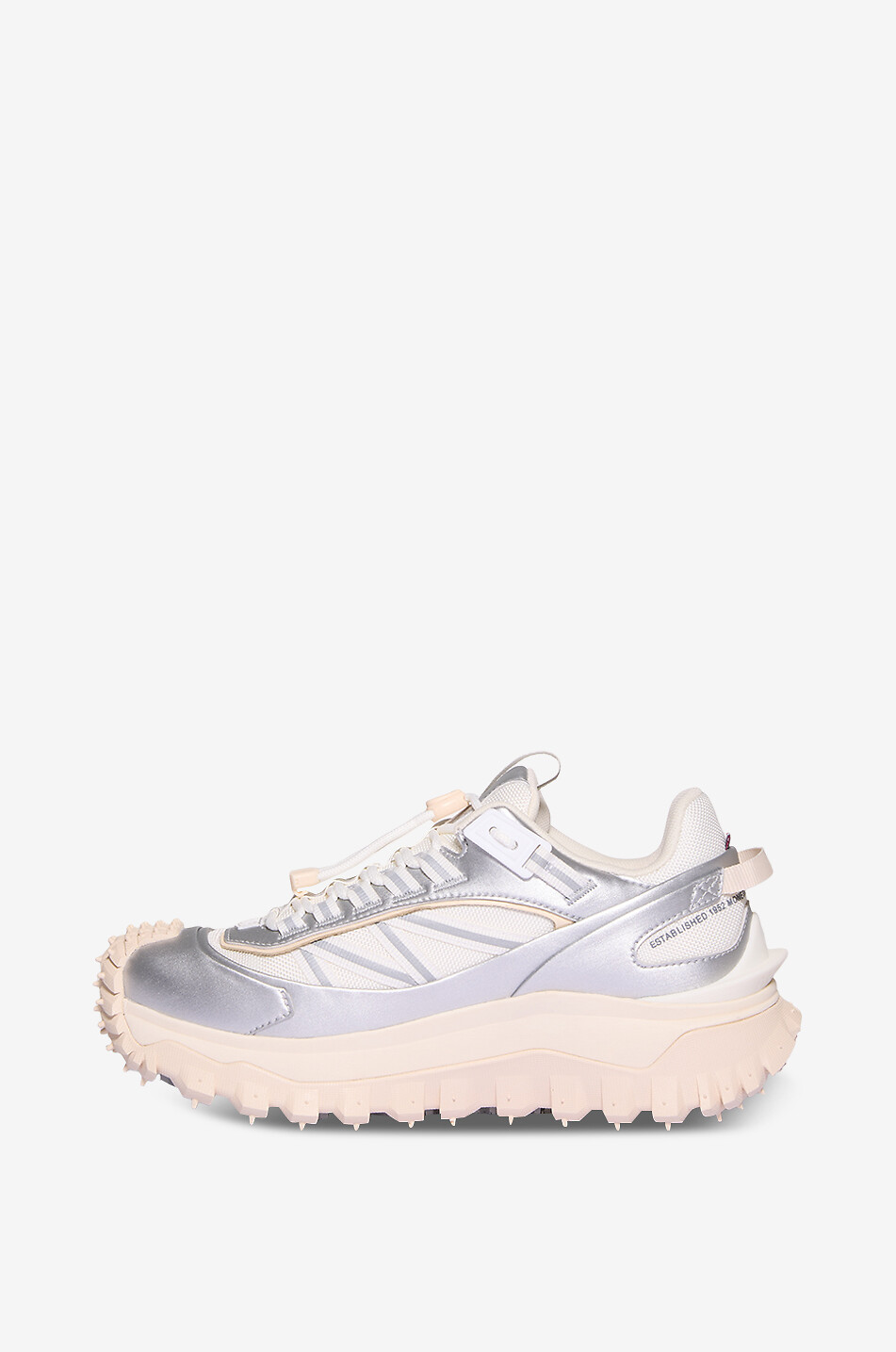 MONCLER GRENOBLE Trailgrip GTX mesh and metallic leather sneakers Women WHITE 3