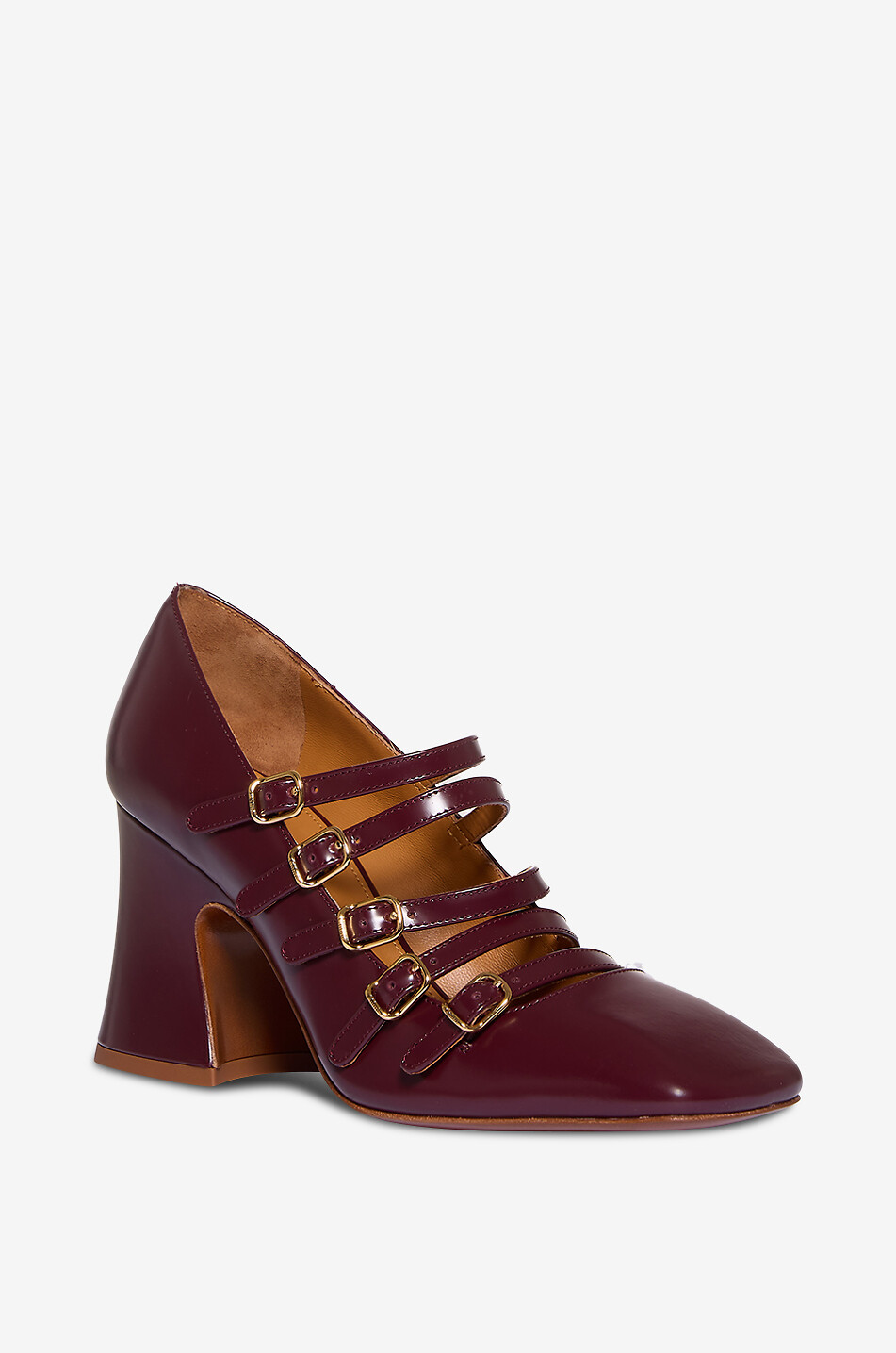 CHLOE Multi-Riemchenpumps aus Lackleder Janis 80 Damen DUNKELVIOLETT 1