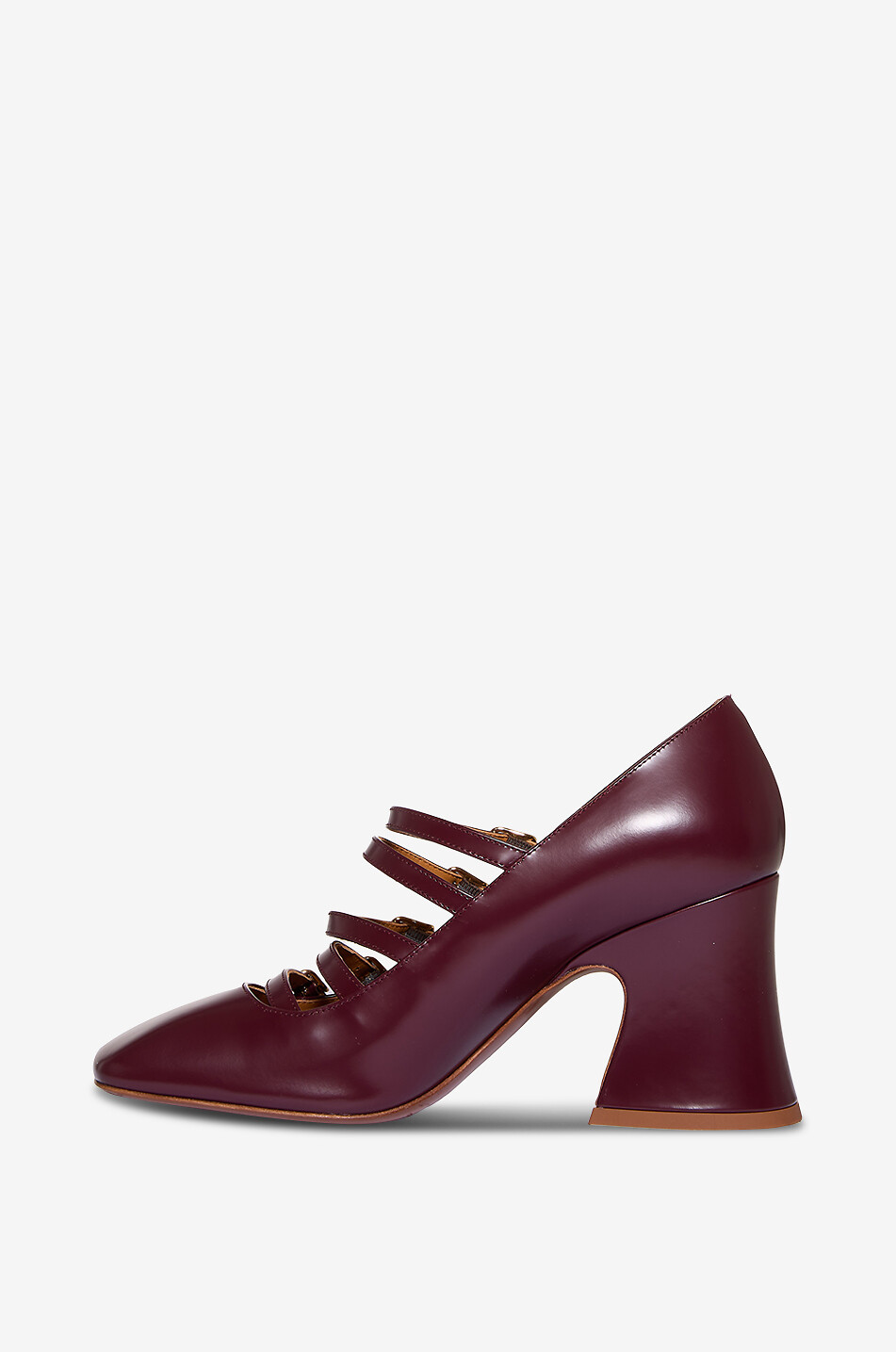 CHLOE Multi-Riemchenpumps aus Lackleder Janis 80 Damen DUNKELVIOLETT 3