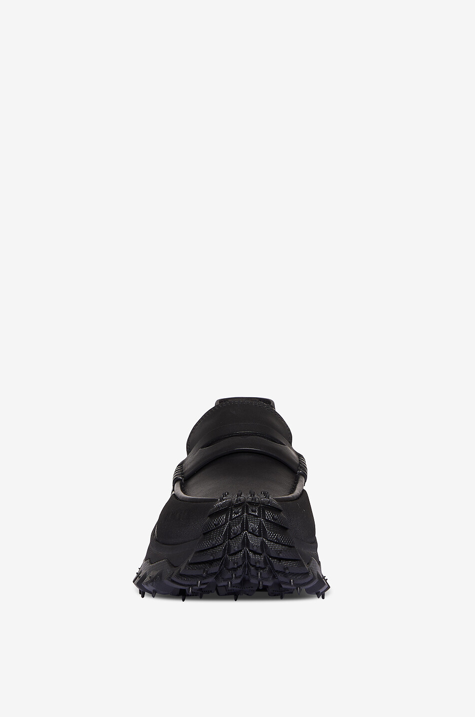 MONCLER Glattleder-Plateaumokassins Trailgrip Damen SCHWARZ 2