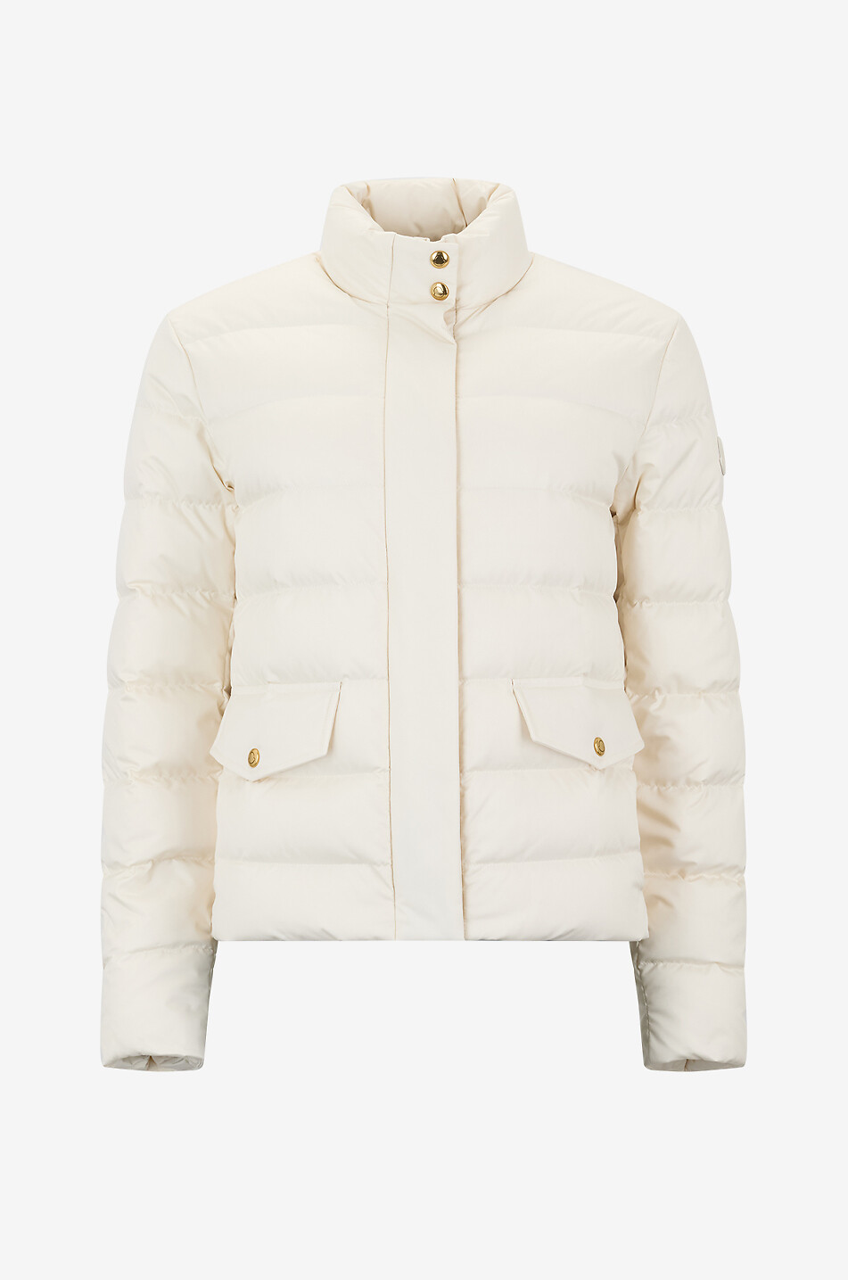 MONCLER Bessettes short twill down jacket with stand-up collar Women EGGSHELL 1