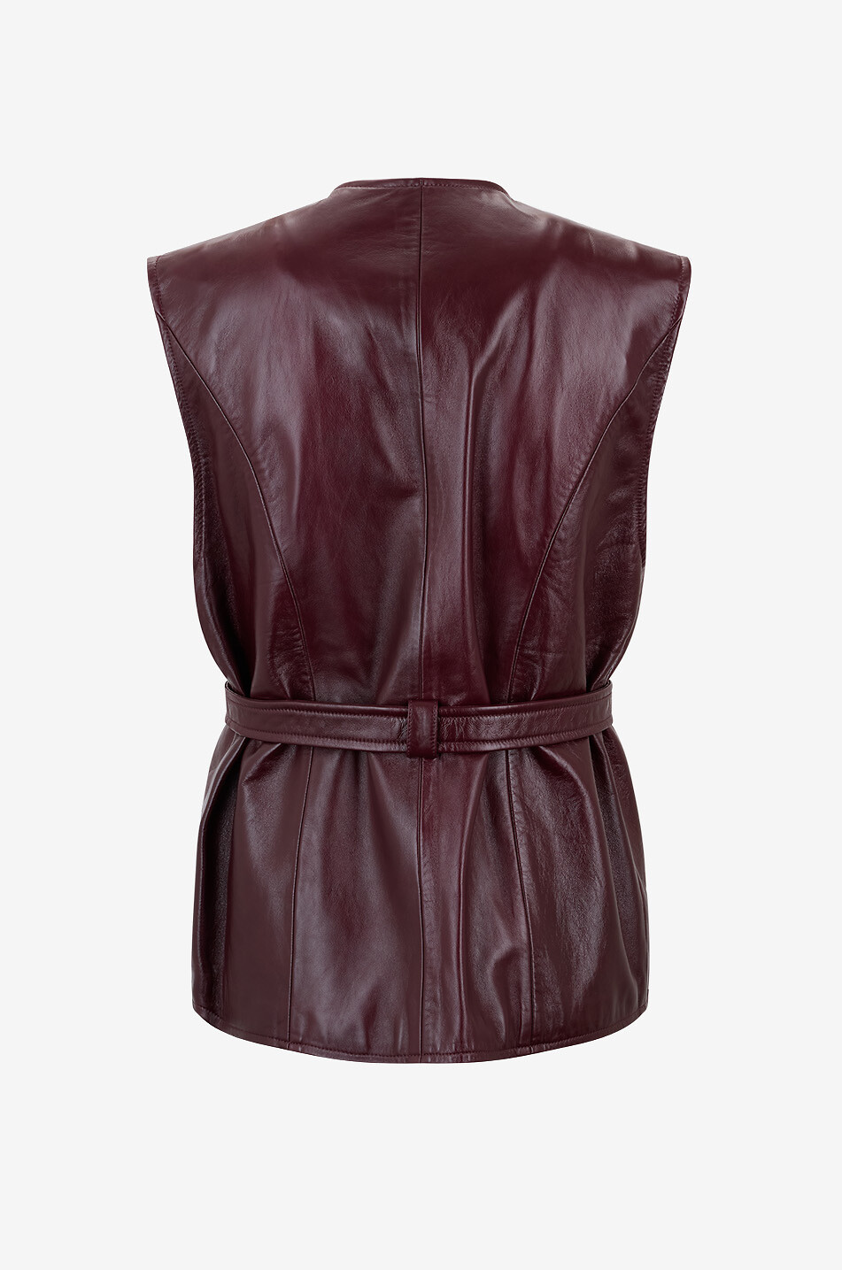 CHLOE Utility-Weste aus Leder mit Gürtel Damen BRAUN 2