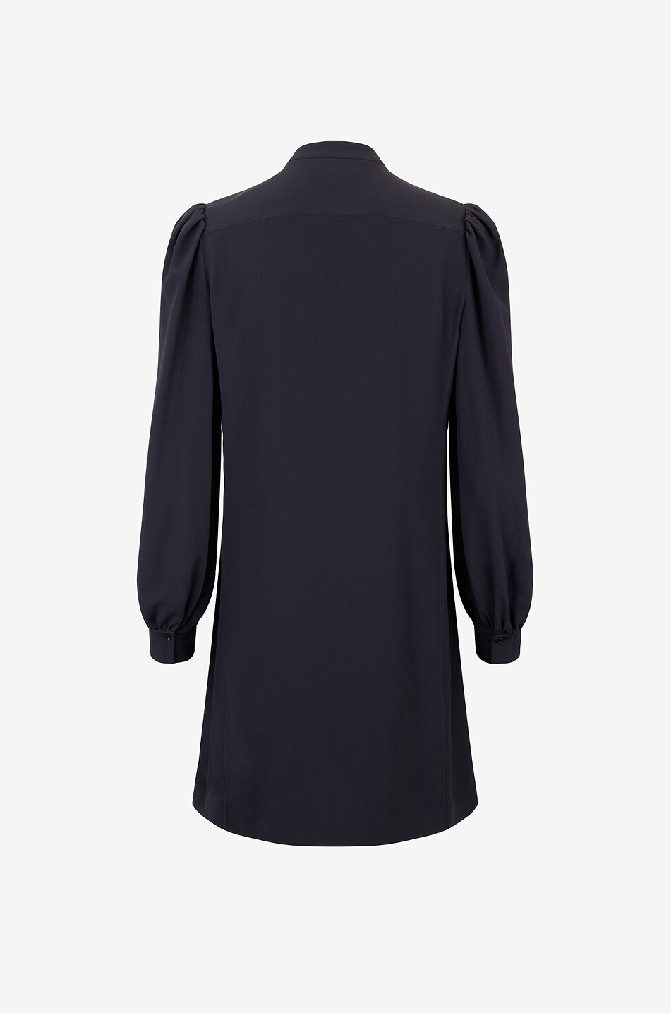 CHLOE Ruffled crepe mini shirt dress Women BLACK 2