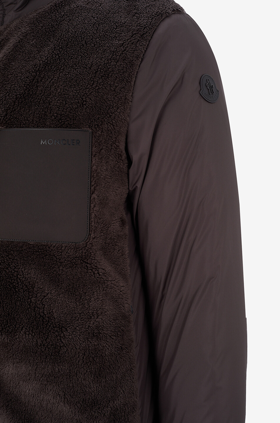 MONCLER Kurze wendbare Daunenjacke mit Stehkragen Livra Herren BRAUN 3