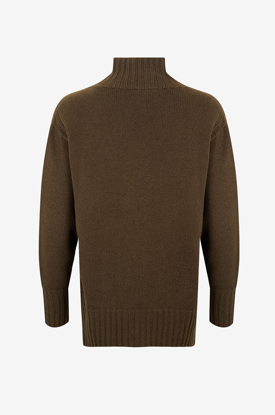TOM FORD Pull ample en cachemire et coton à col montant et maille ajourée Femme VERT 2