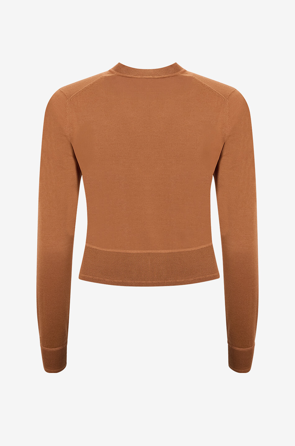 CHLOE Pull fin à col rond en laine brodé logo Femme ORANGE FONCÉ 2