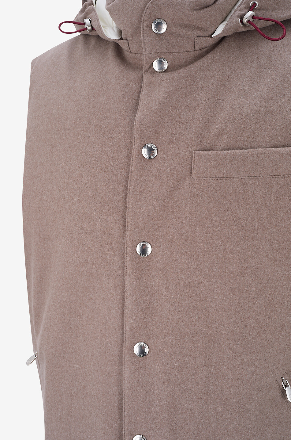 BRUNELLO CUCINELLI Down-padded water-repellent wool vest with hood Men Light beige 3