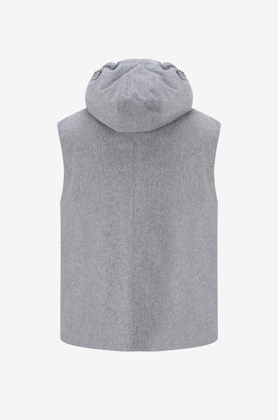 BRUNELLO CUCINELLI Gilet en laine déperlante garni de duvet à capuche Homme GRIS MOYEN 2