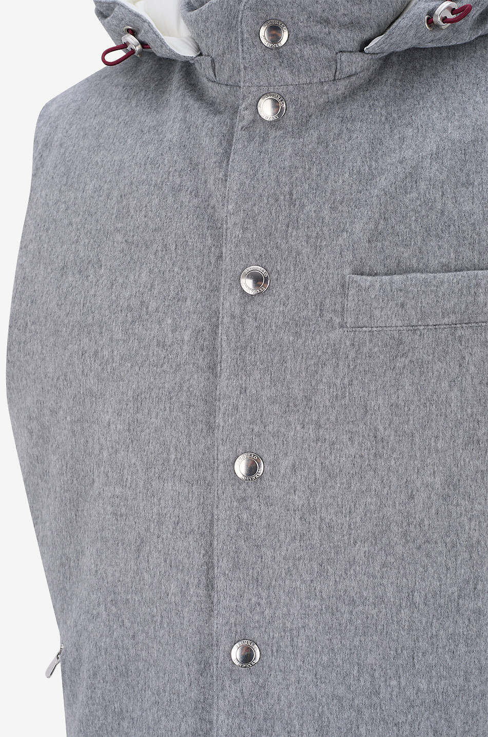 BRUNELLO CUCINELLI Gilet en laine déperlante garni de duvet à capuche Homme GRIS MOYEN 3