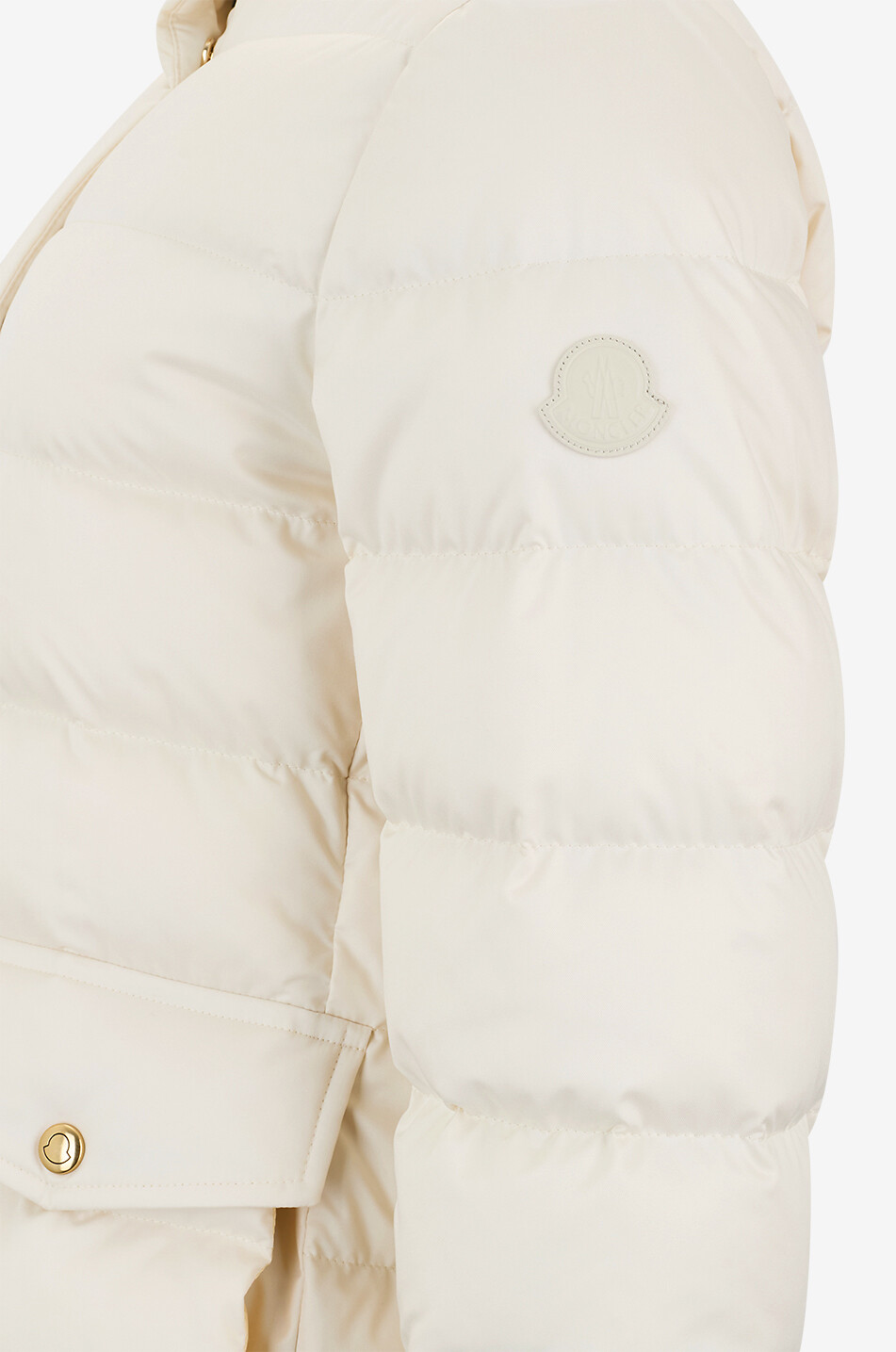 MONCLER Bessettes short twill down jacket with stand-up collar Women EGGSHELL 3
