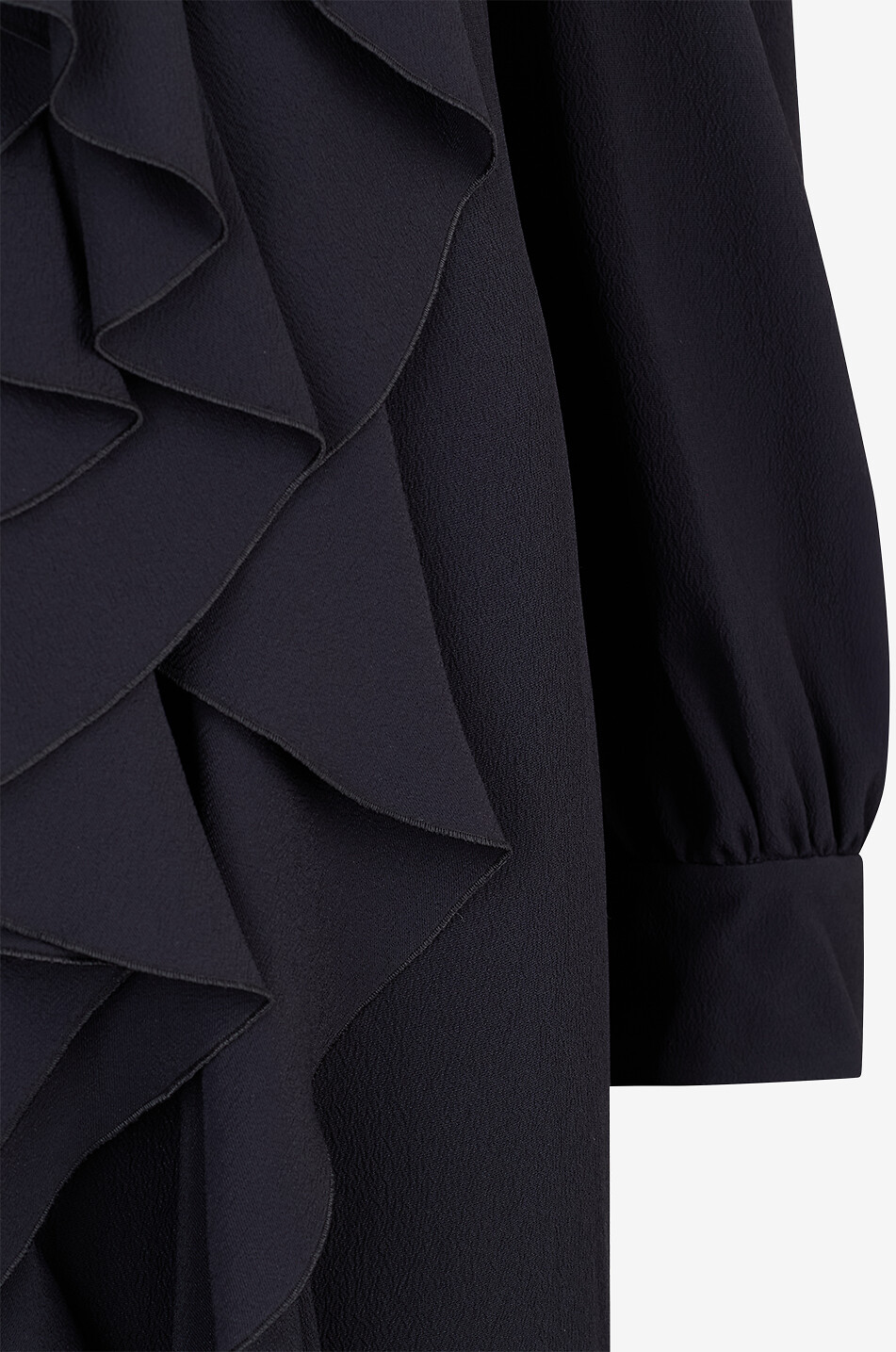 CHLOE Ruffled crepe mini shirt dress Women BLACK 3