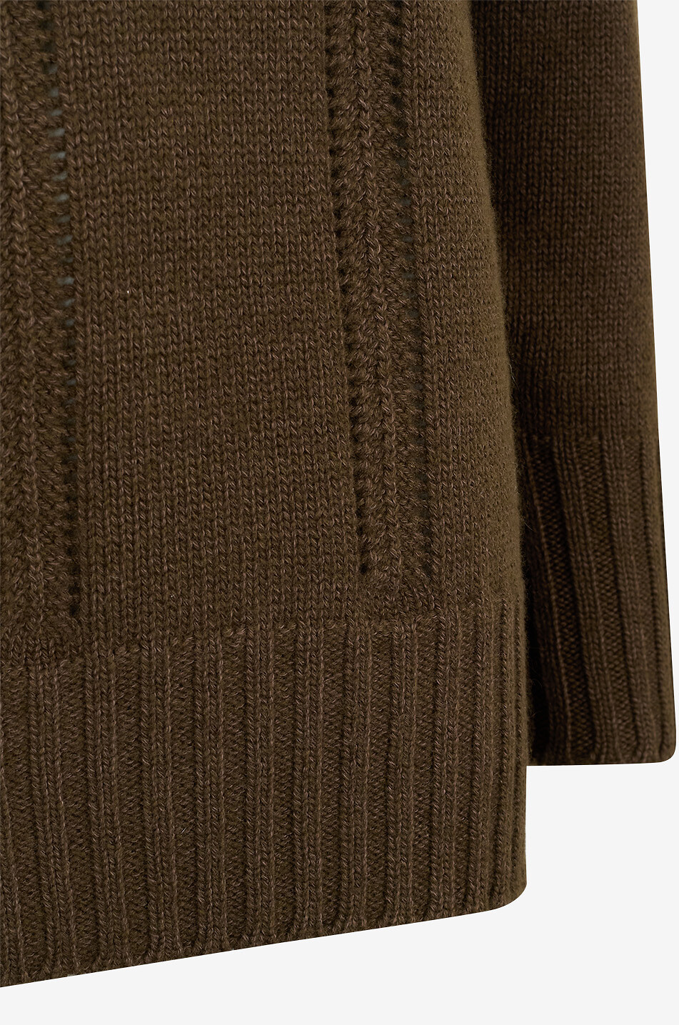 TOM FORD Pull ample en cachemire et coton à col montant et maille ajourée Femme VERT 3
