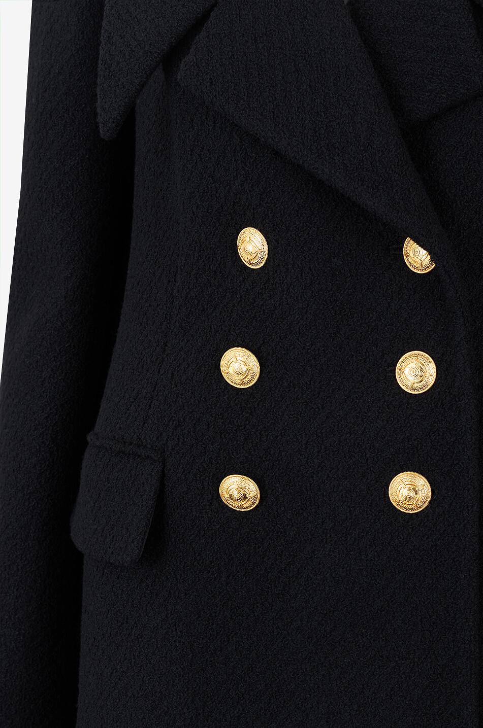 CHLOE Zweireihige Jacke aus Woll-Bouclé Damen SCHWARZ 3