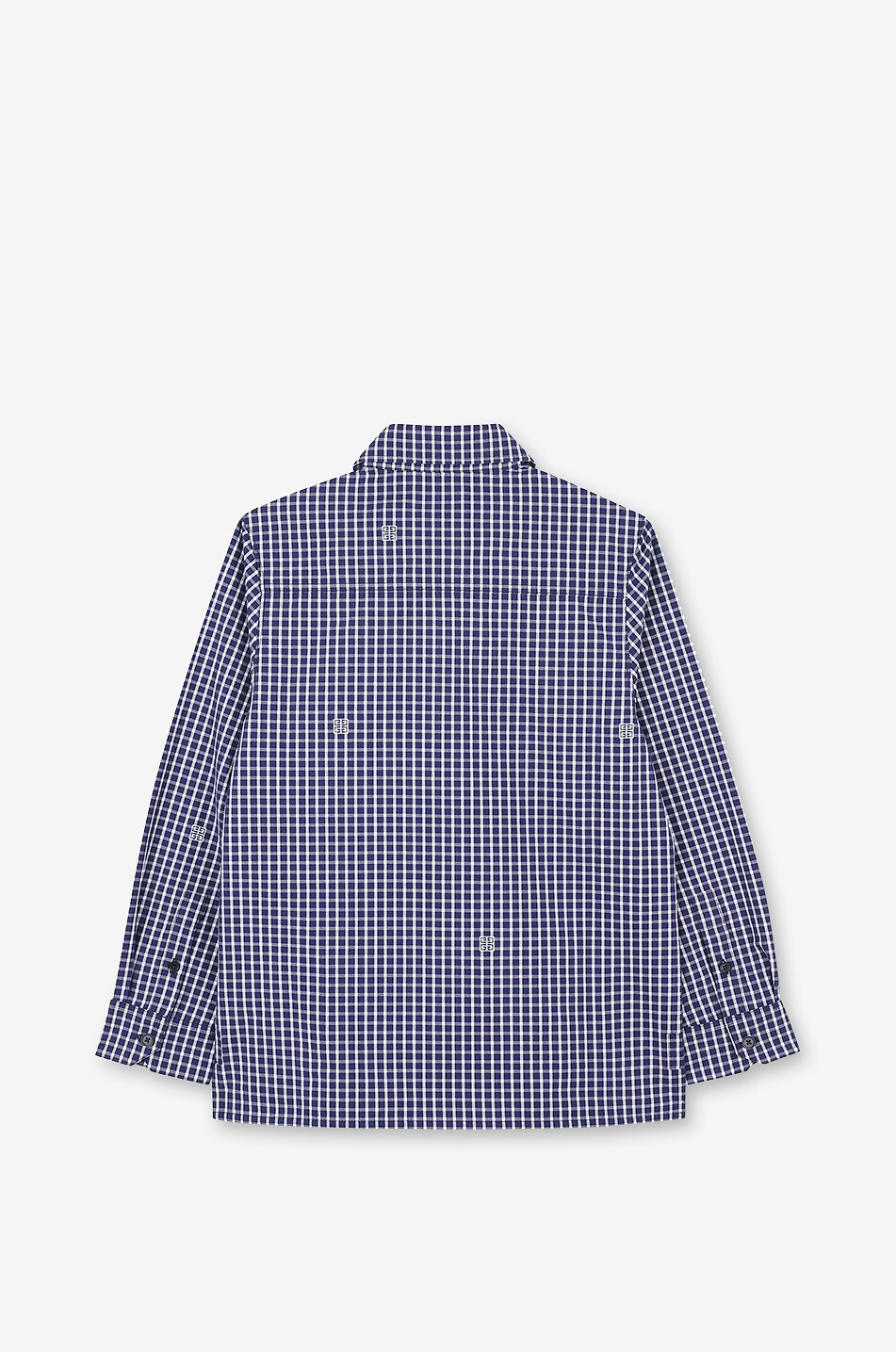 GIVENCHY 4G boys' checked cotton jacquard shirt Boy DARK BLUE 2