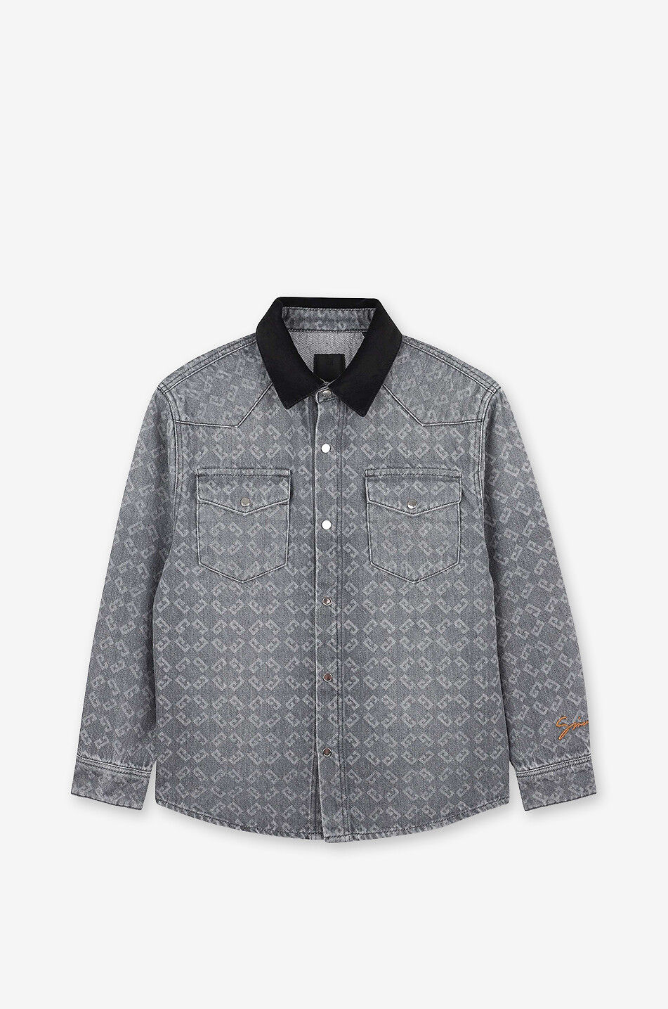 GIVENCHY 4G 72 denim boys' overshirt Boy DARK GREY 1