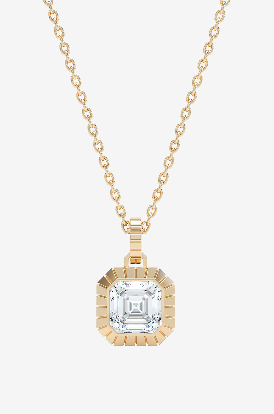 LOEV Gelbgoldhalskette mit Diamant Eternity Engraved Asscher Damen GOLDEN 1