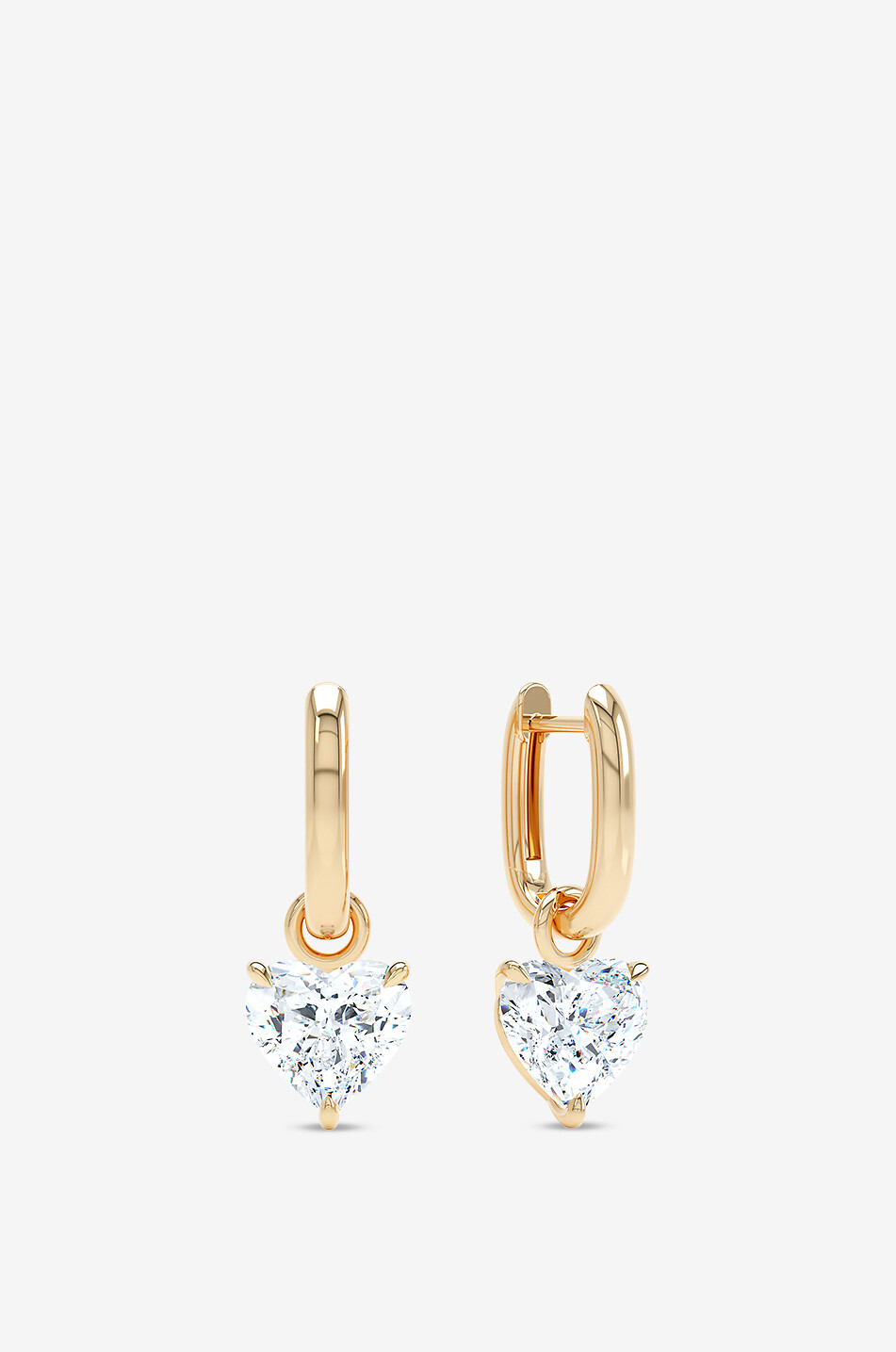 LOEV Mini créoles en or jaune et diamant Allday Jumbo Heart Drop Femme DORE 1