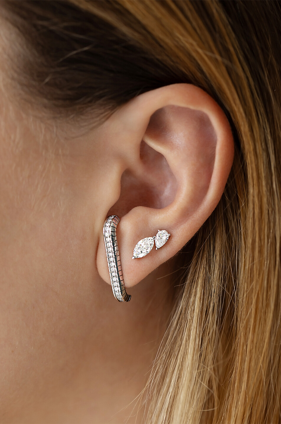 LOEV Ohrstecker aus Weissgold und Diamant The Marquise Damen SILBER 2