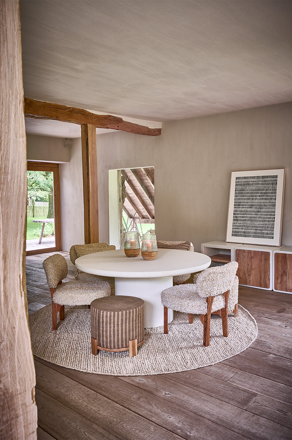 POMAX Teelichthalter aus Mangoholz und Glas Arbre Haus BUNT 4