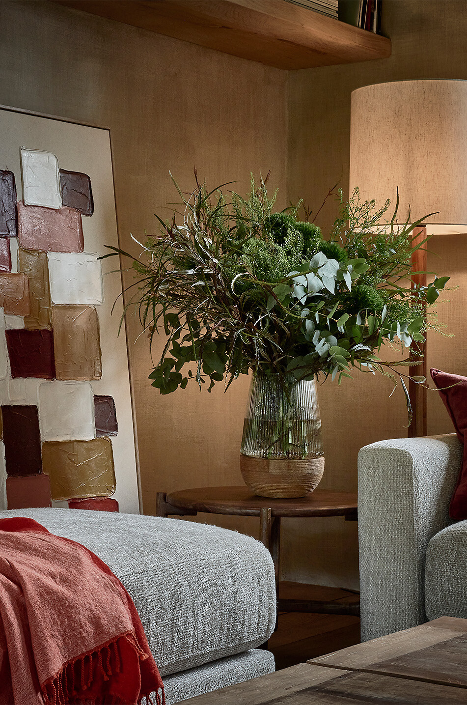 POMAX Teelichthalter aus Mangoholz und Glas Arbre Haus BUNT 3