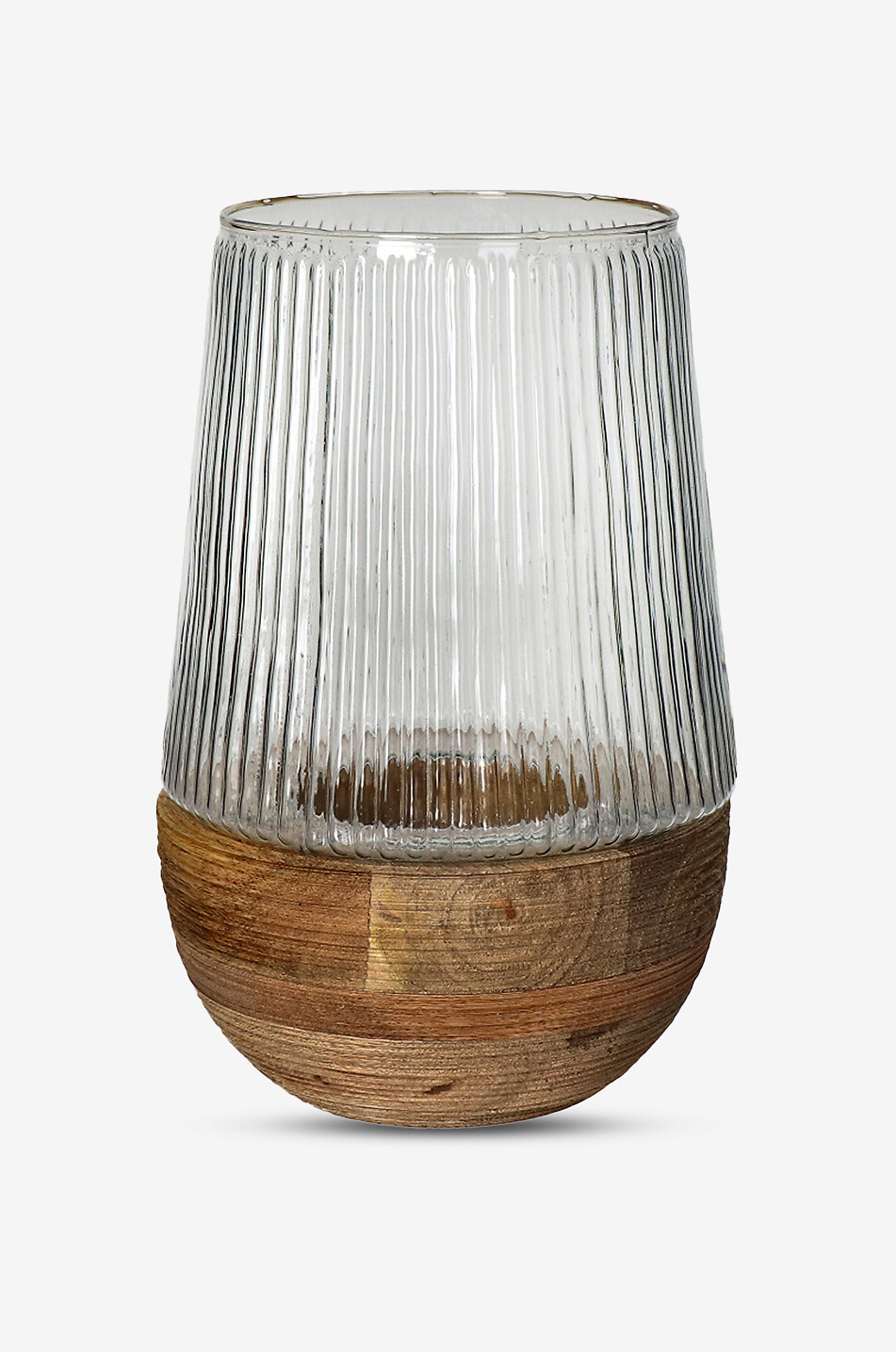 Teelichthalter aus Mangoholz und Glas Arbre