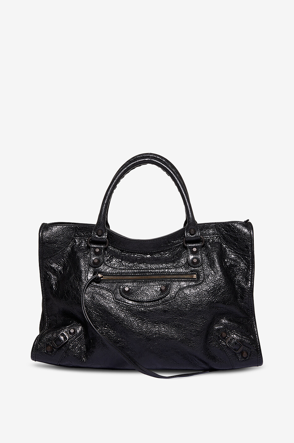BALENCIAGA Handtasche aus Arenaleder Le City M Damen SCHWARZ 1
