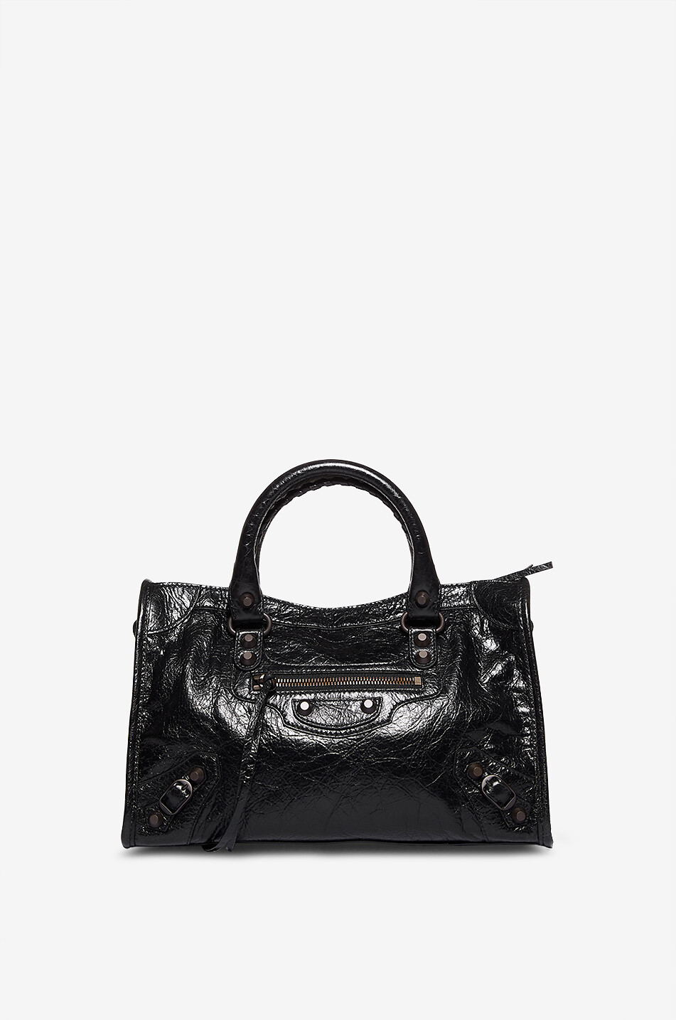 BALENCIAGA Sac à main en cuir arena Le City S Femme NOIR 1