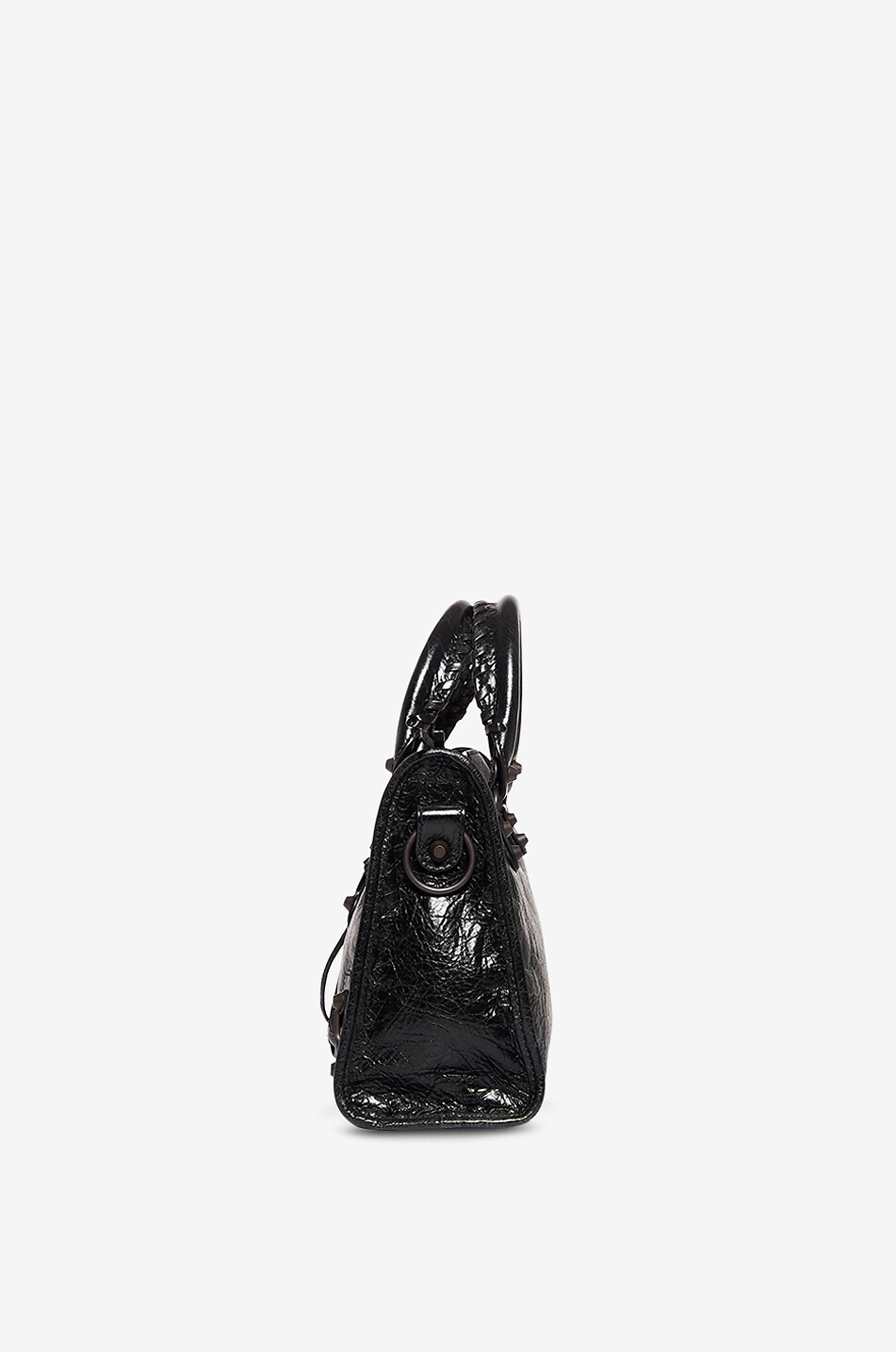 BALENCIAGA Sac à main en cuir arena Le City S Femme NOIR 4