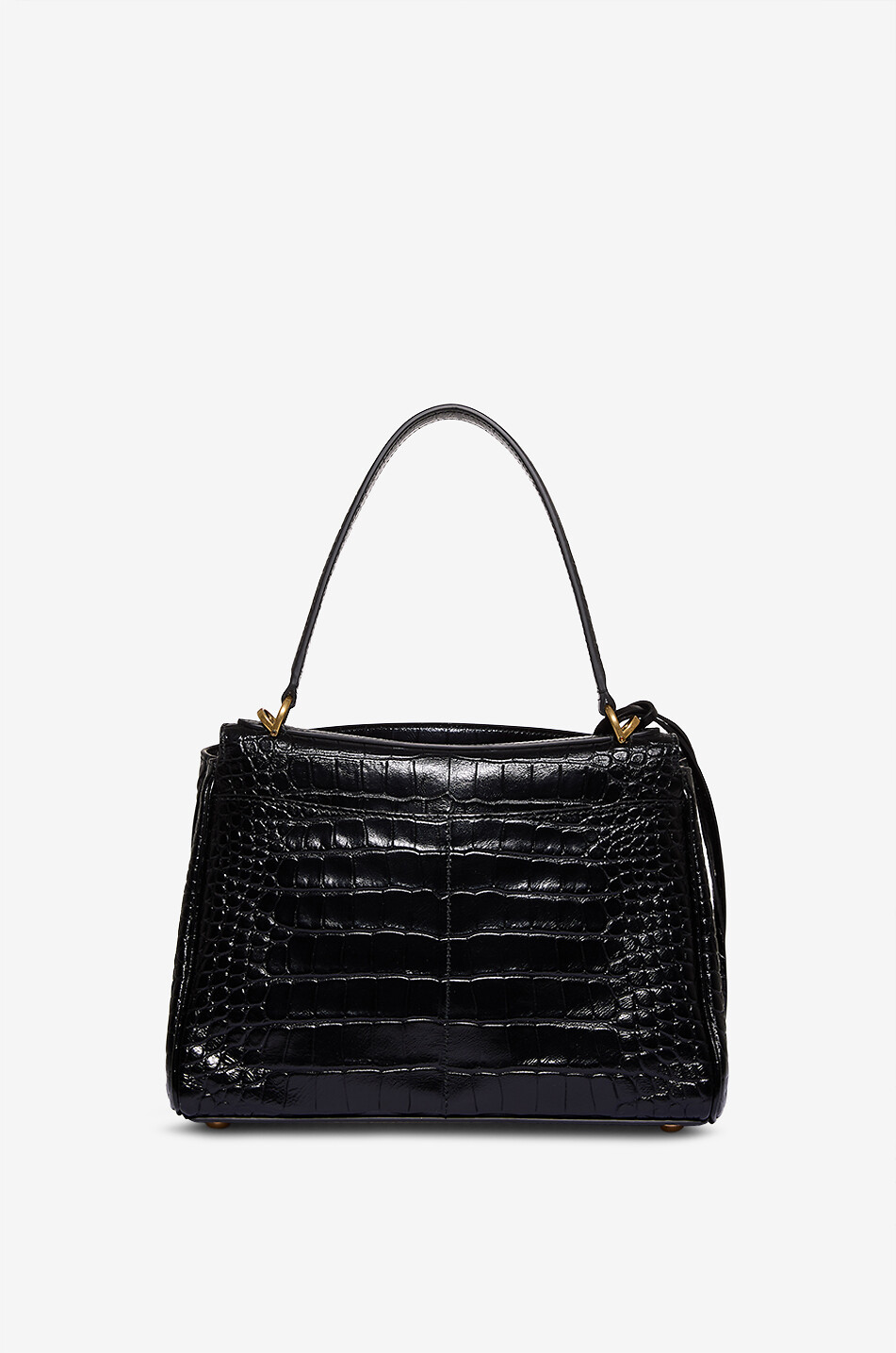 BALENCIAGA Sac à main en cuir effet croco Rodeo Small Femme NOIR 6