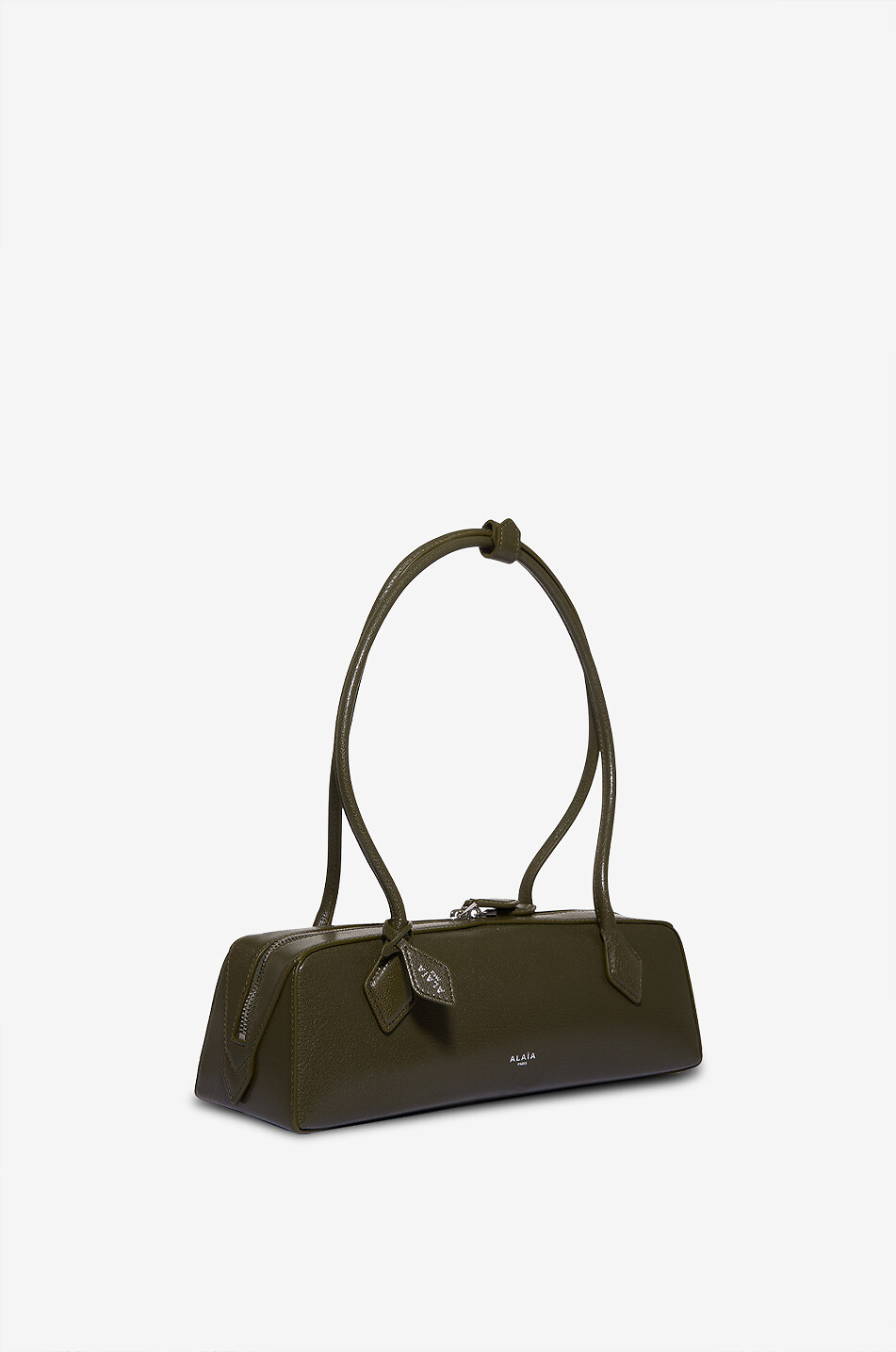 ALAÏA Le Teckel Medium smooth leather handbag Women DARK GREEN 2