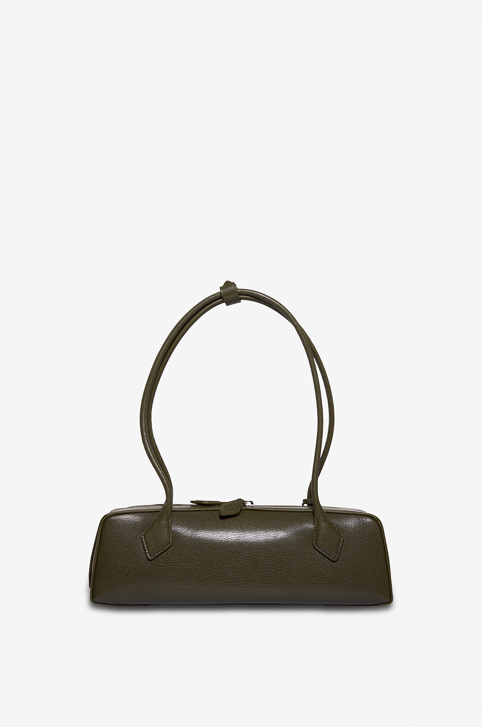 ALAÏA Le Teckel Medium smooth leather handbag Women DARK GREEN 3