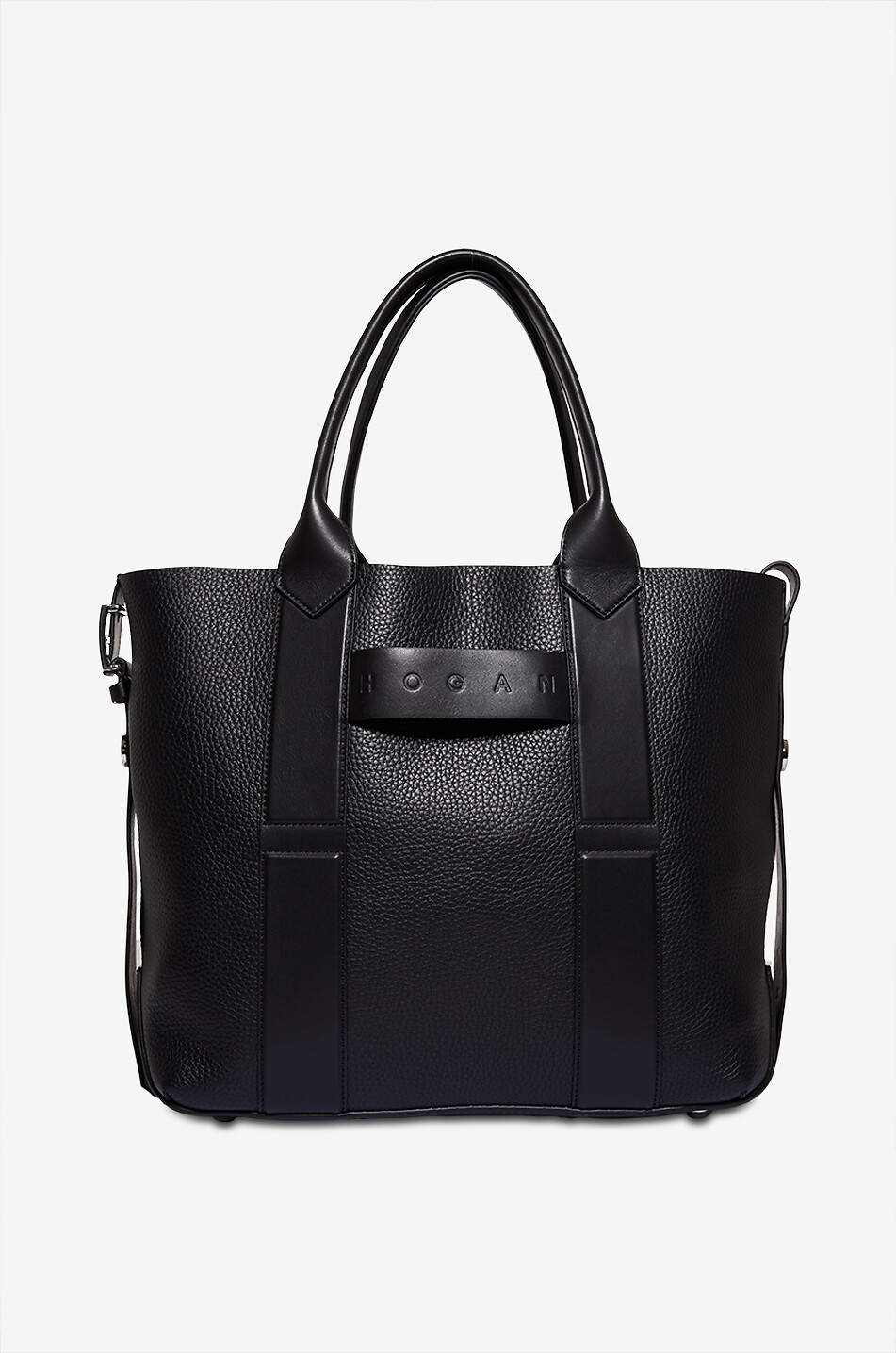 Shopping Hogan Script Medium grained leather tote bag