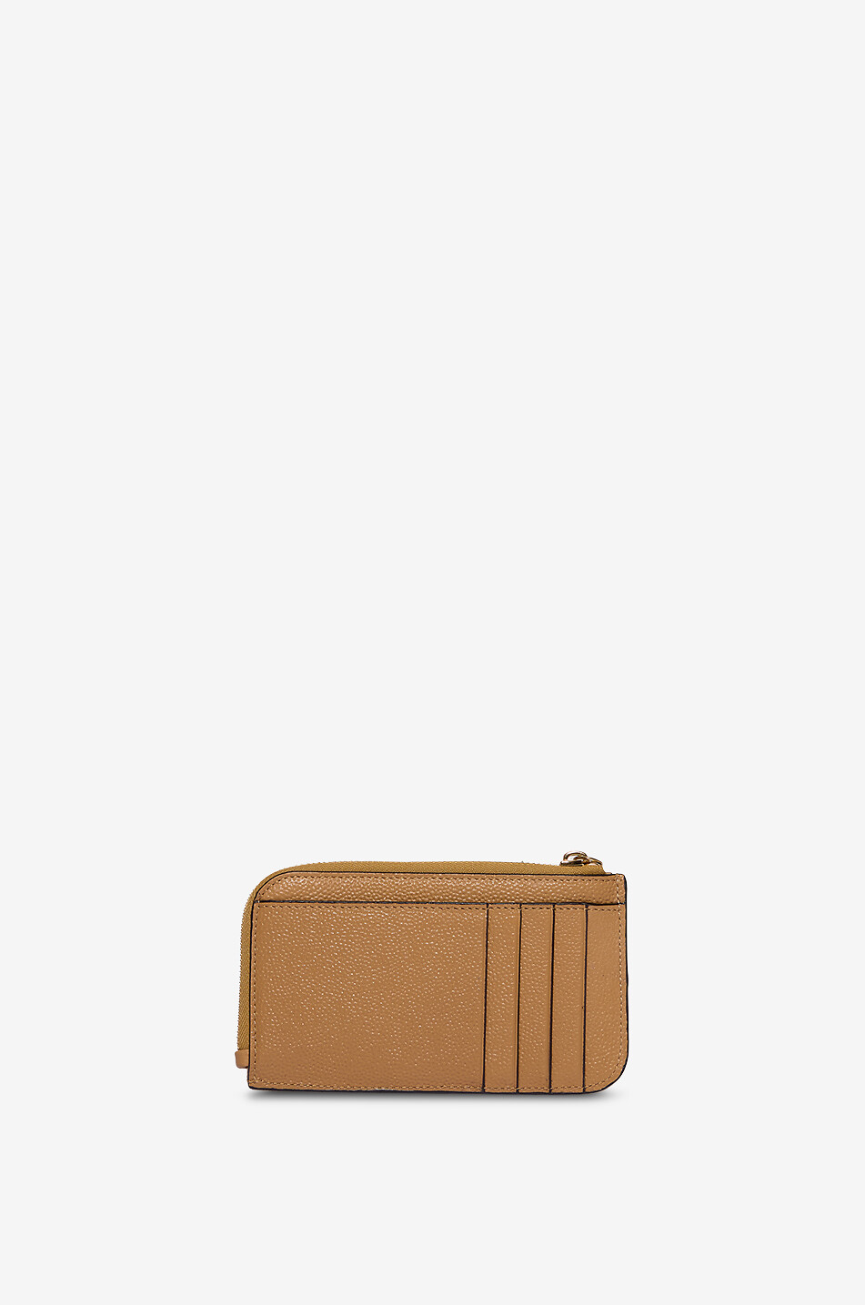 CHLOE Porte-cartes zippé en cuir grainé et froissé Chloé Sphere Femme BEIGE 2