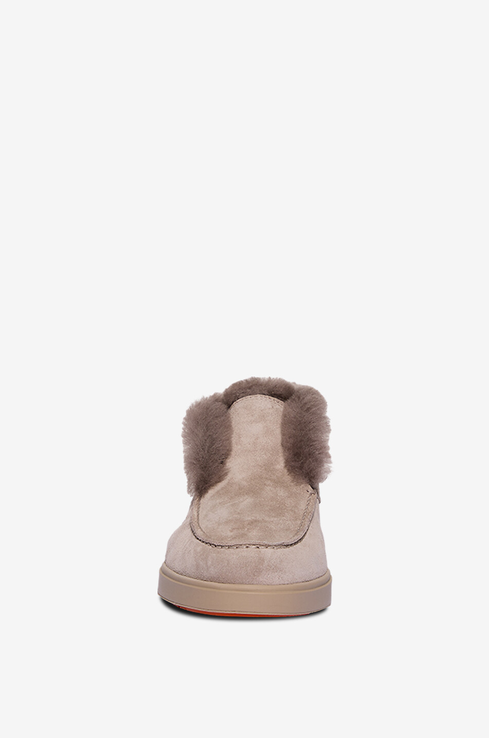 SANTONI Suede desert boots with shearling lining Women BROWN 2